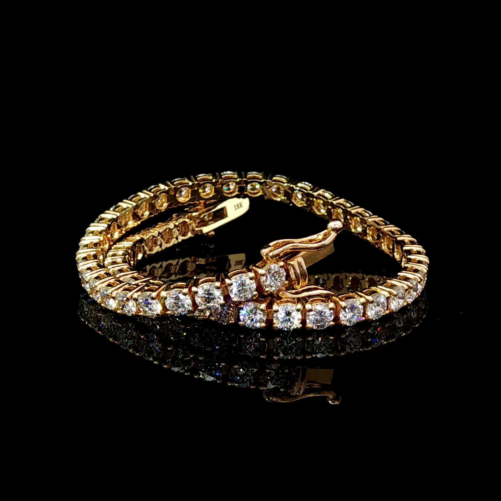 3mm 5.3ct Tennis Bracelet in 18k Yellow Gold