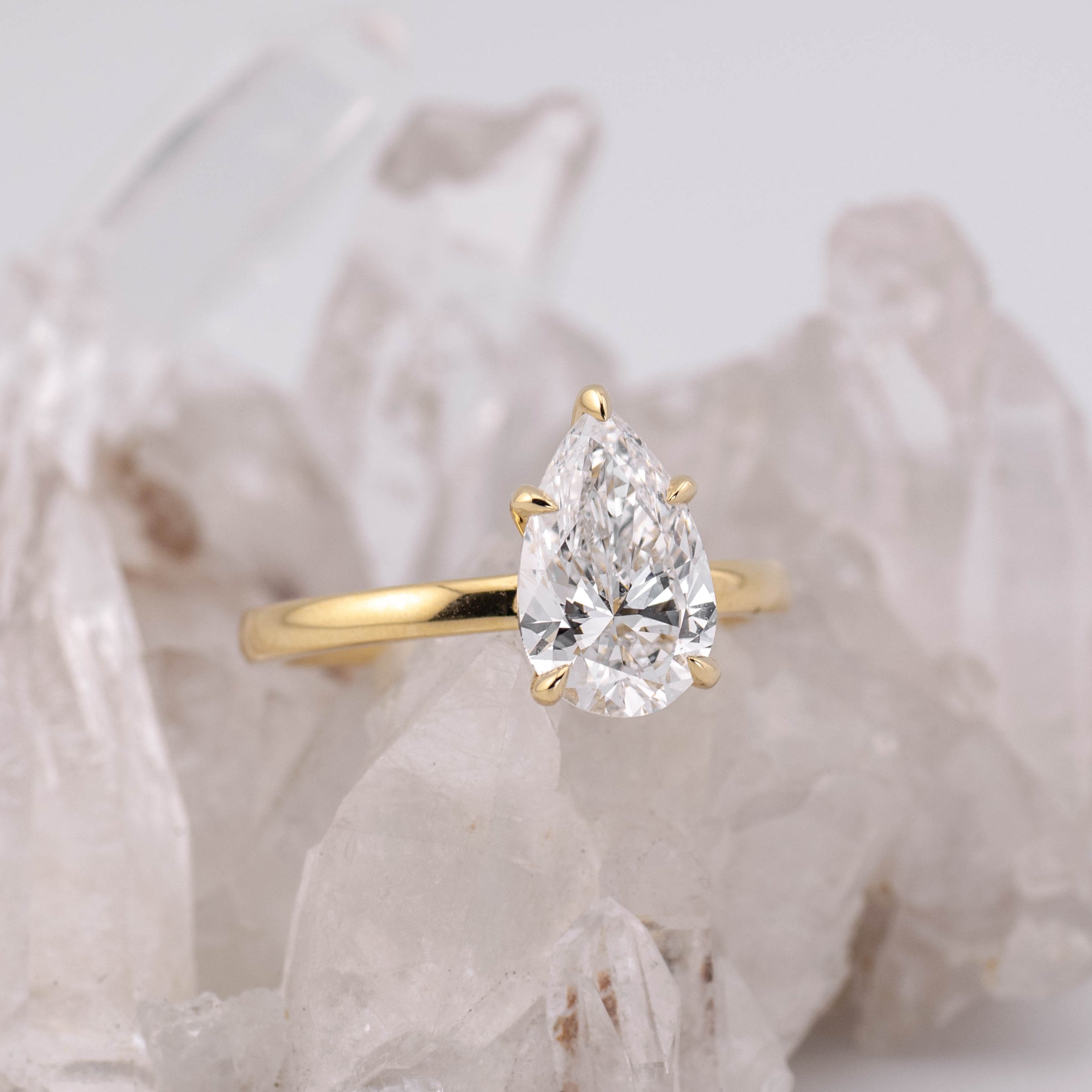 Poppy 3.0 – 5 Claw 3ct Pear Solitaire - Rush Order