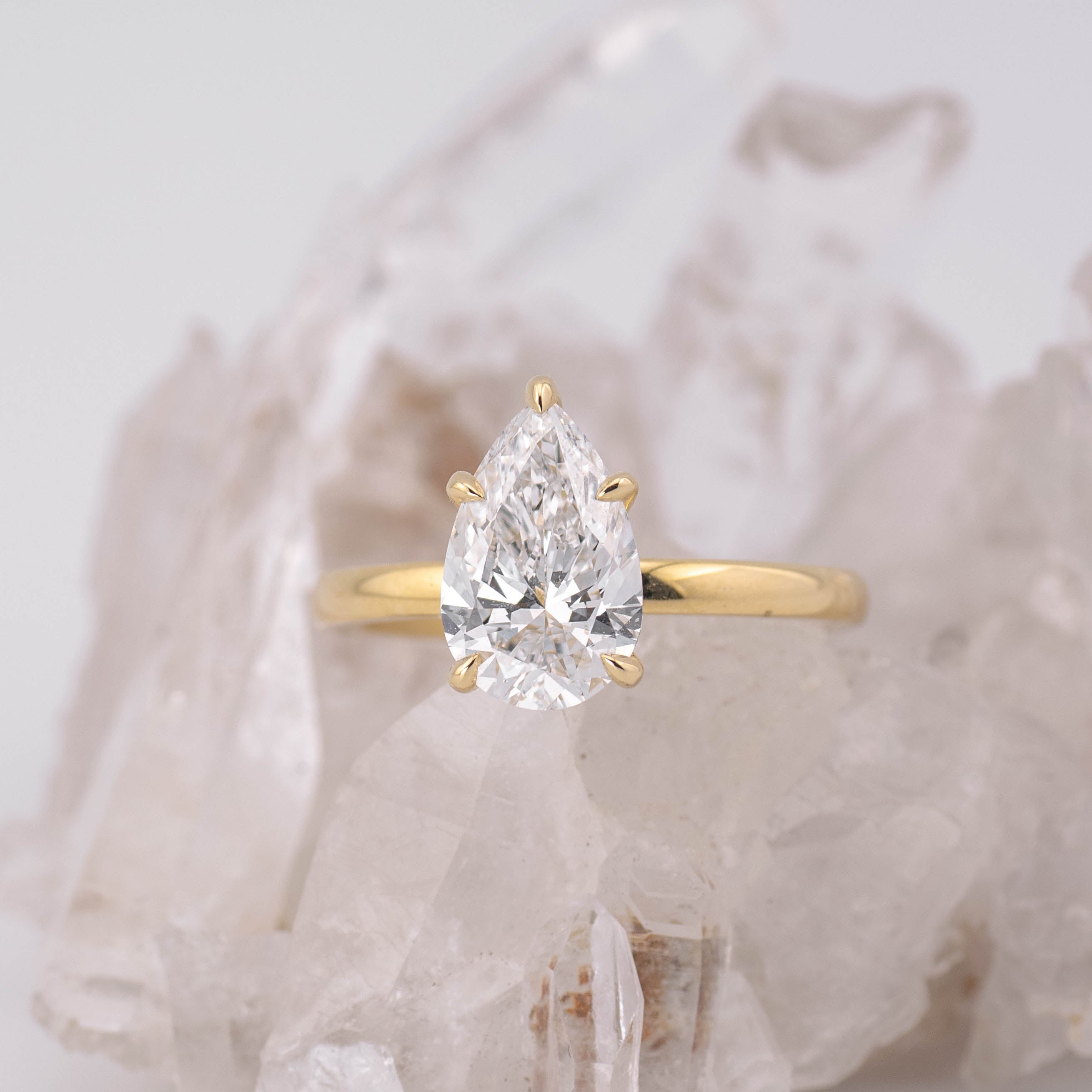 Poppy 3.0 – 5 Claw 3ct Pear Solitaire - Rush Order