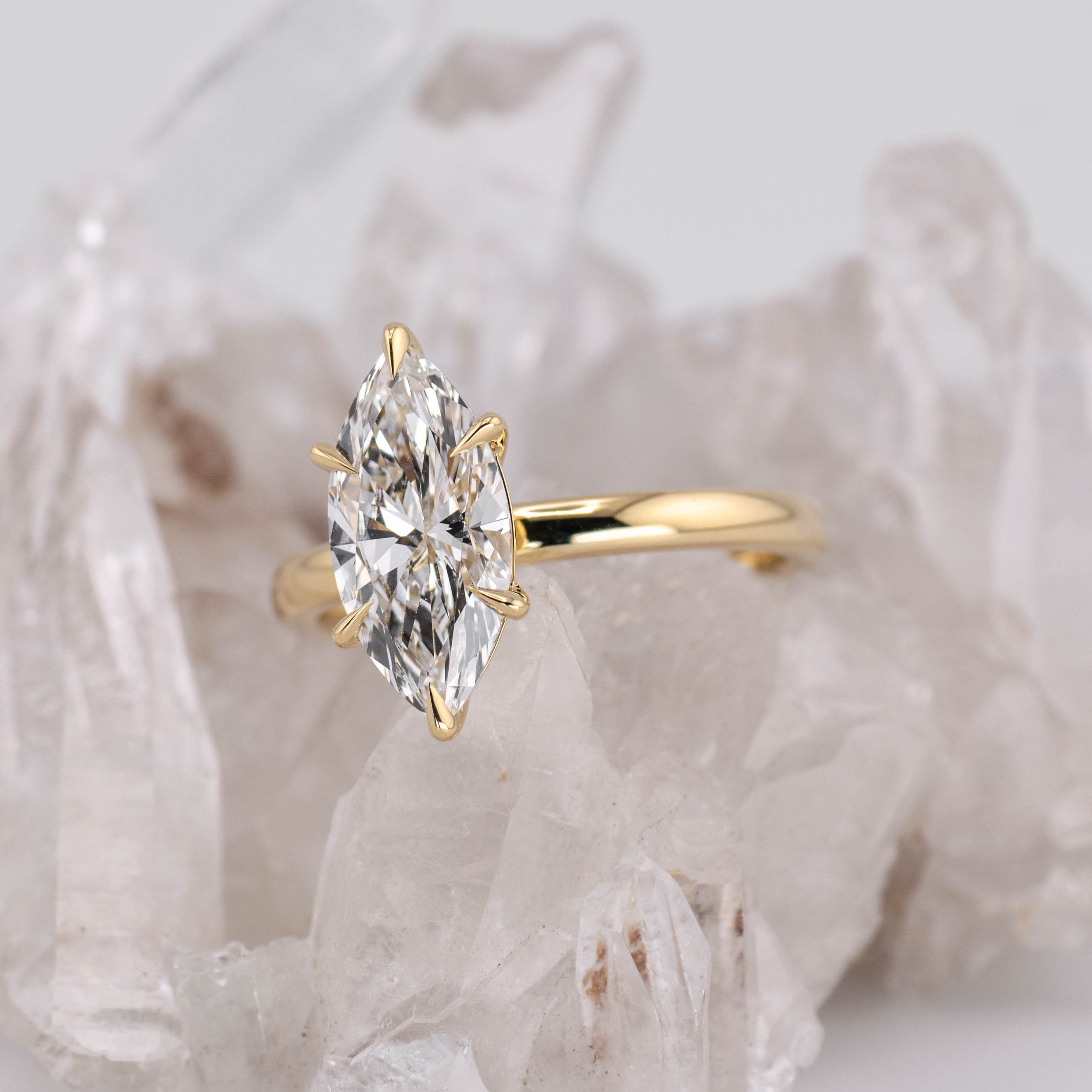 Milan 2.0 – 6 Claw 2ct Marquise Solitaire (Made to Order) E/F Colour VVS2