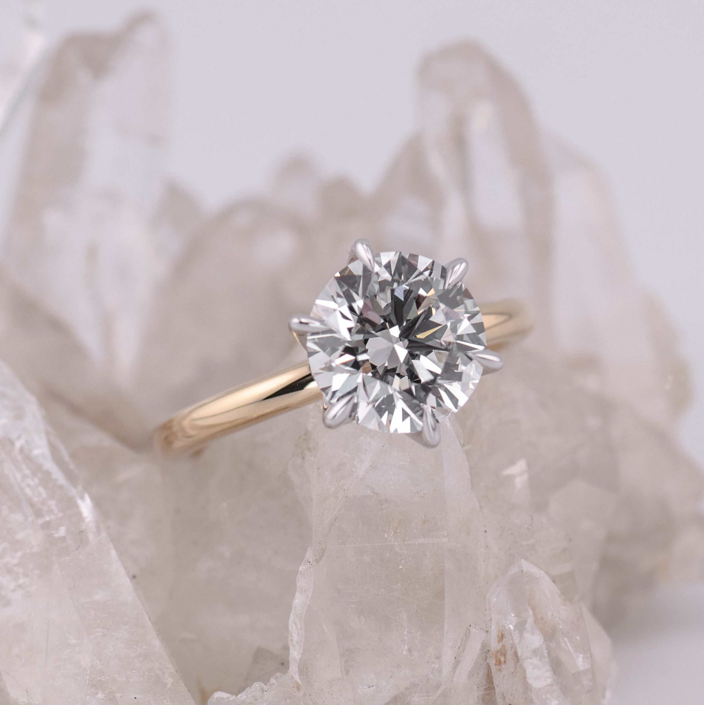 Petal 2.5 – 6 Claw 2.5ct Round Solitaire (Made to Order) F+ Colour VVS2