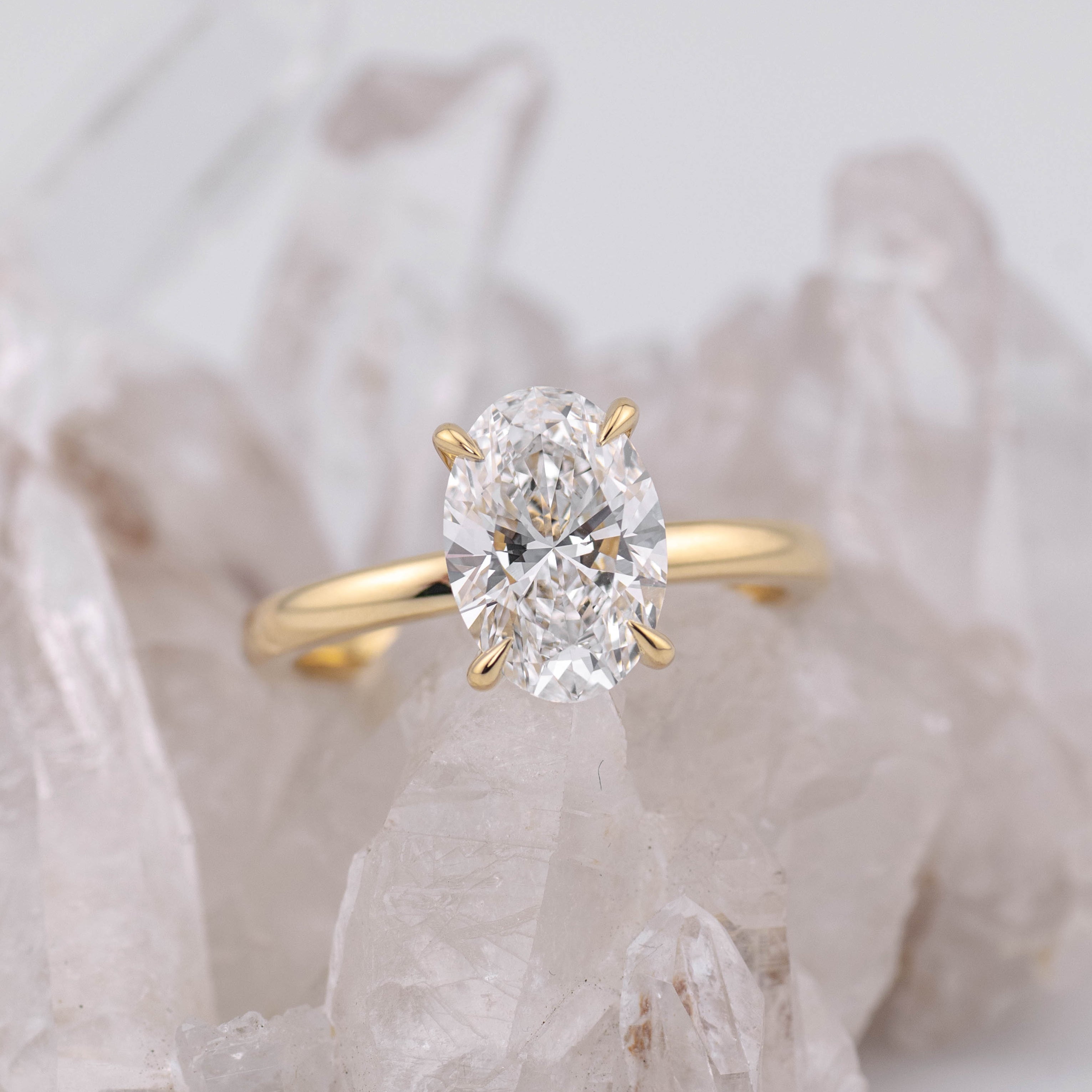 (Ready to Ship Size M) - Kate 2.0 – 4 Claw 2.09ct D VVS2 Oval Solitaire