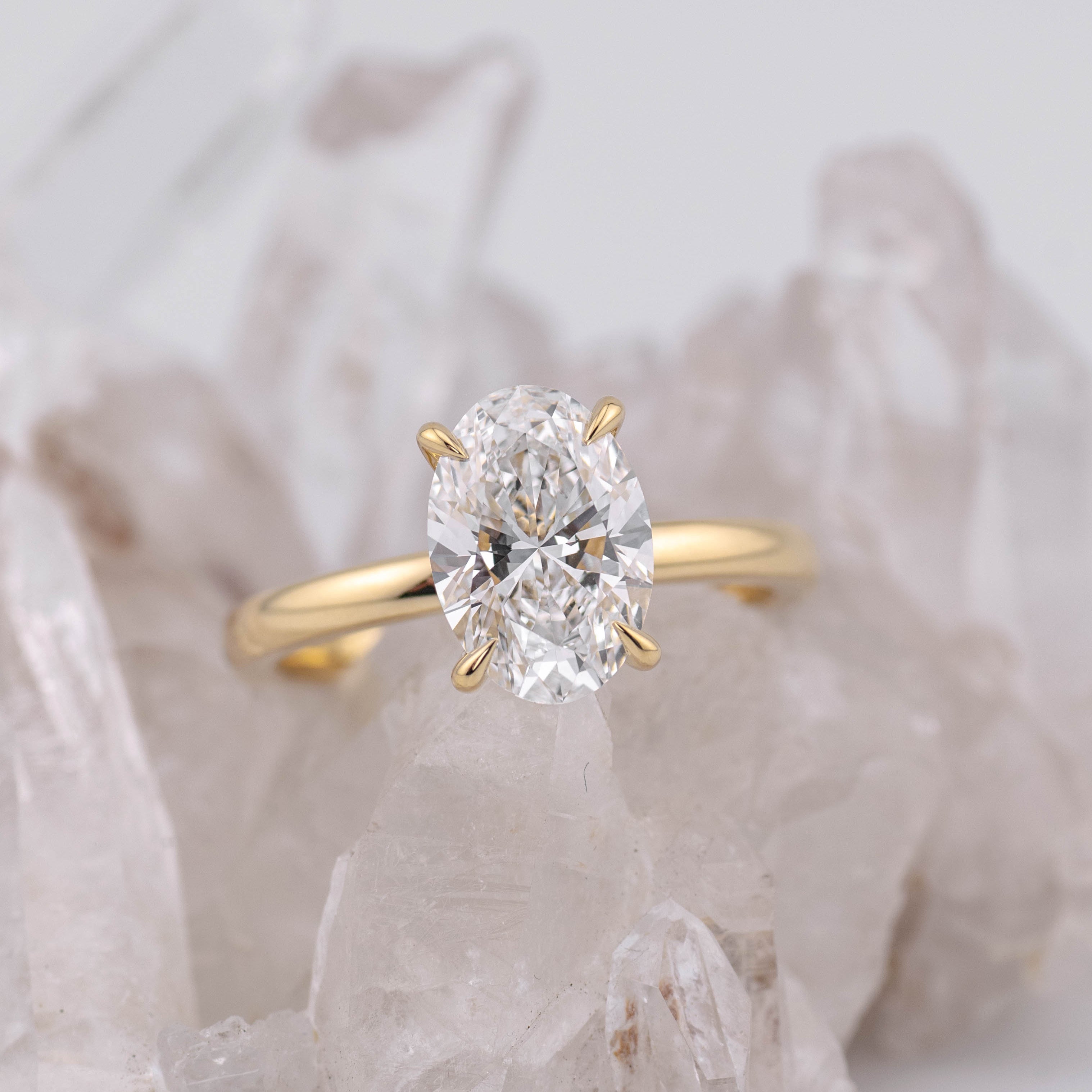 (Ready to Ship Size M) - Kate 2.0 – 4 Claw 2.09ct D VVS2 Oval Solitaire