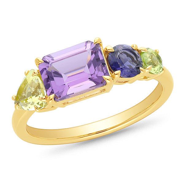 Orchid – Gemstone Cluster Ring (made to order) - Main Image