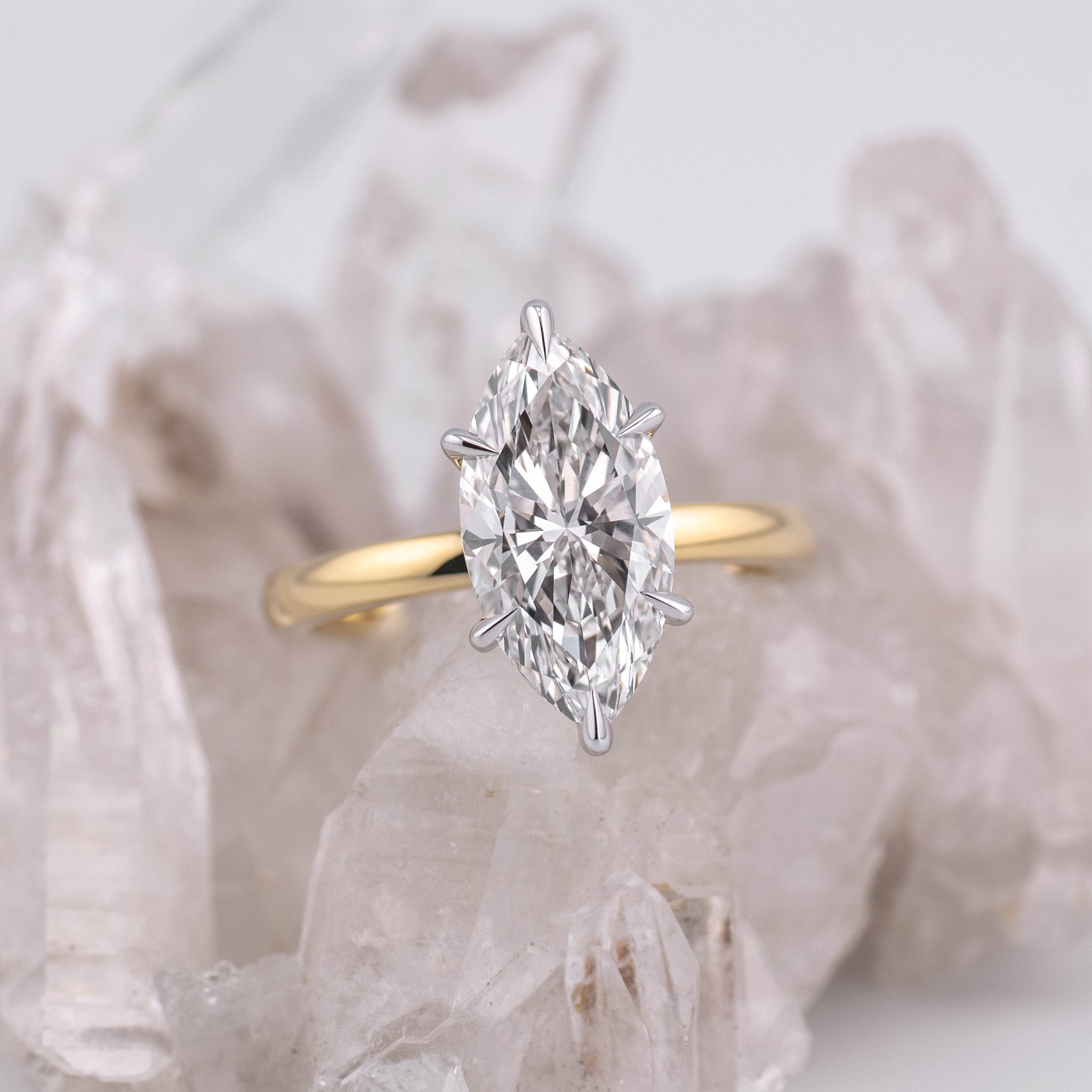 Milan 3.0 – 6 Claw 3ct Marquise Solitaire (Made to Order) E/F Colour VVS2