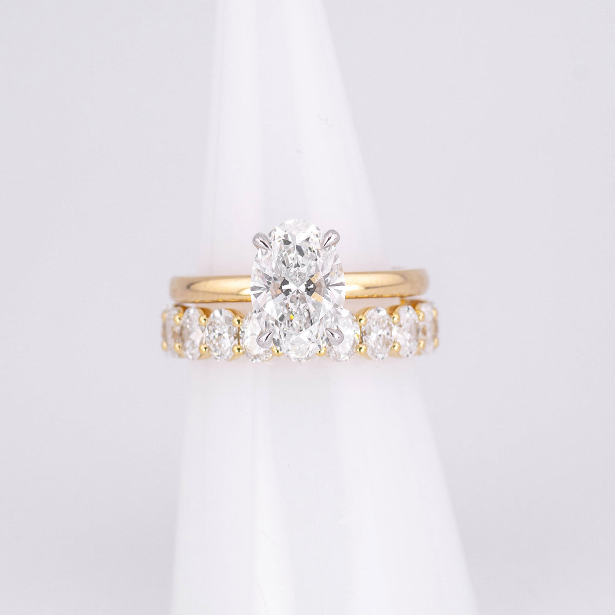 (Ready to Ship N) Hazel 3/4 Band Oval Wedding/Eternity Ring 18k Yellow Gold