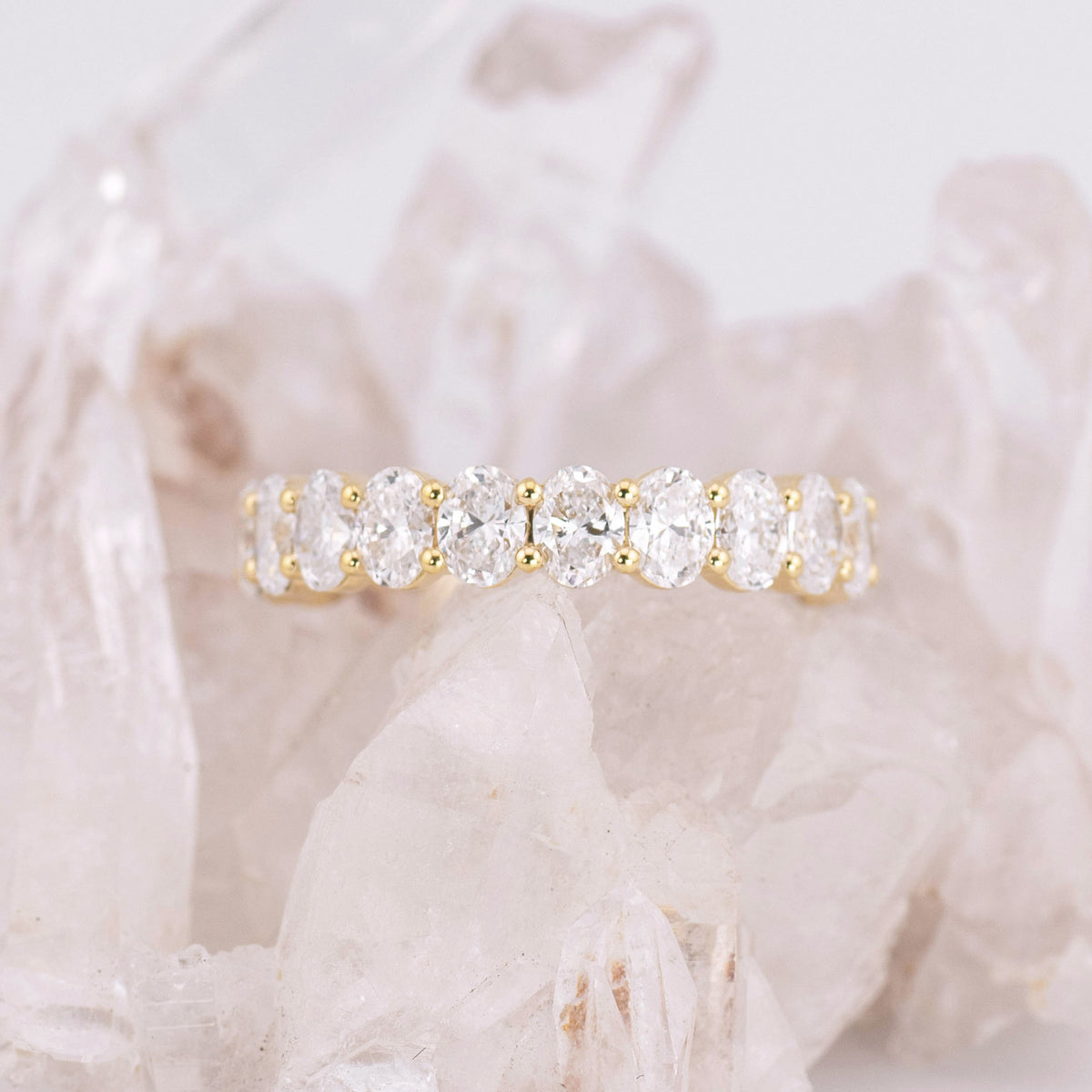 Hazel 3/4 Band Oval Wedding/Eternity Ring (Made to Order)