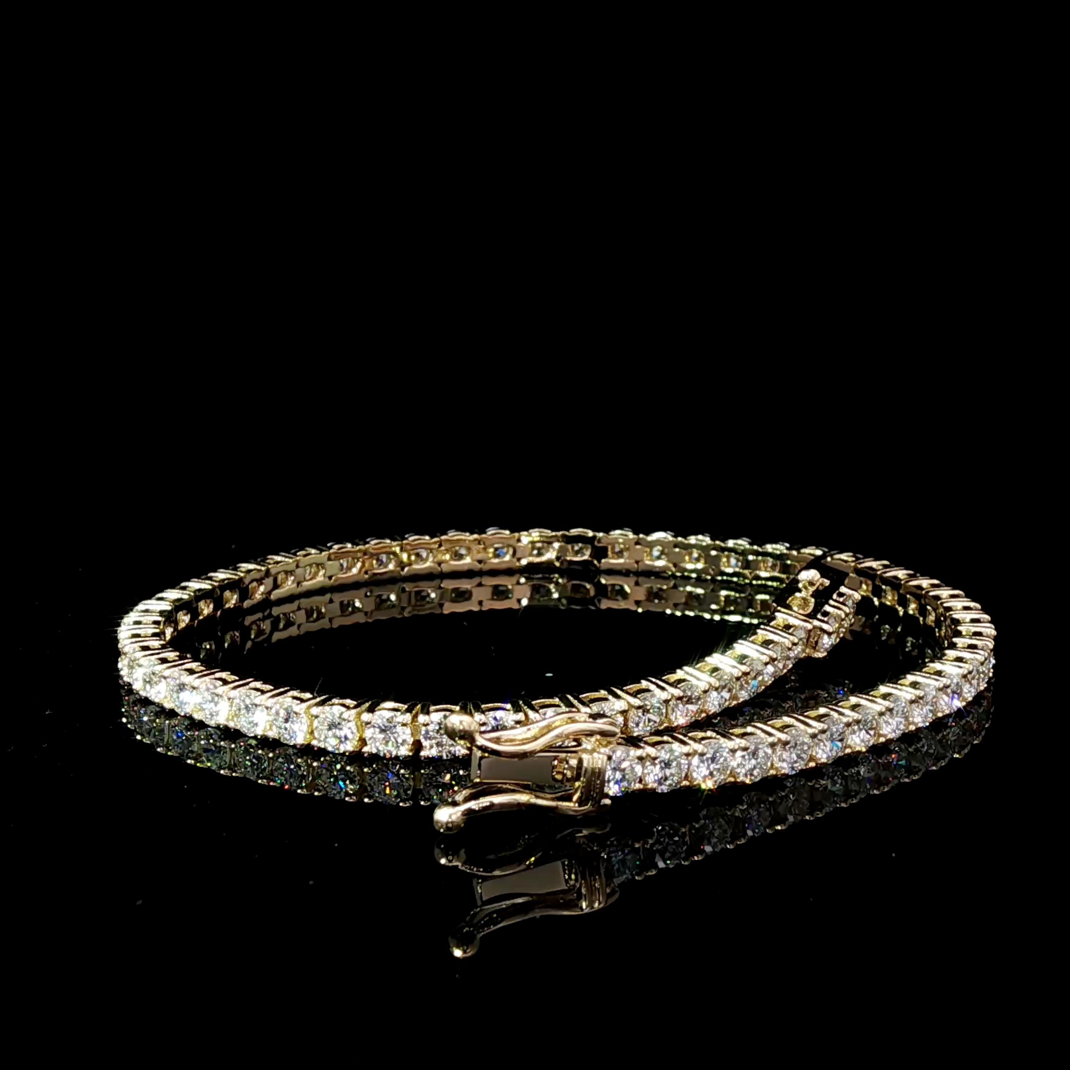 2.6mm 4.3ct Tennis Bracelet in 10k Yellow Gold