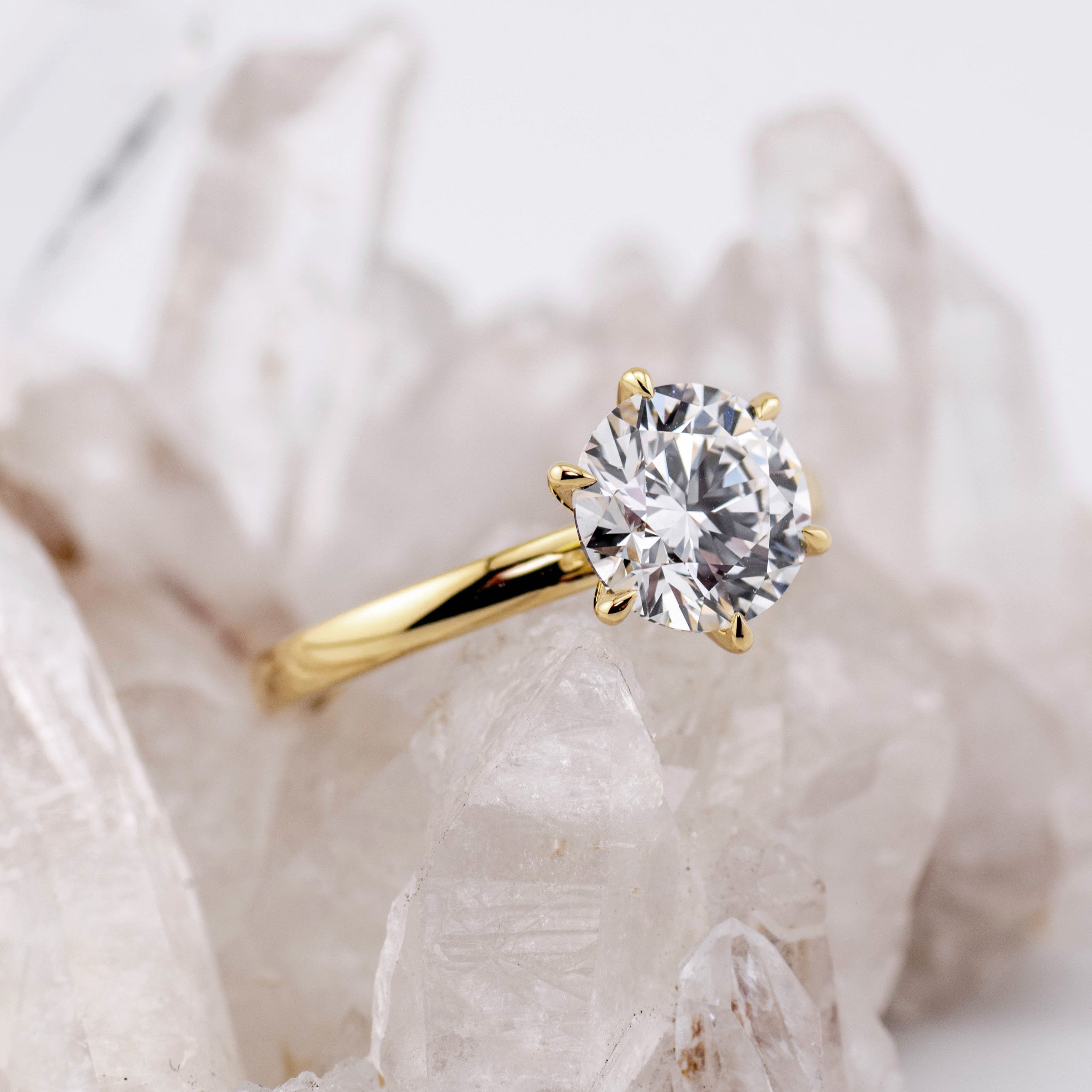 (Ready to Ship Size N) - Billie 2.0 – 6 Claw 2.09ct Round Solitaire