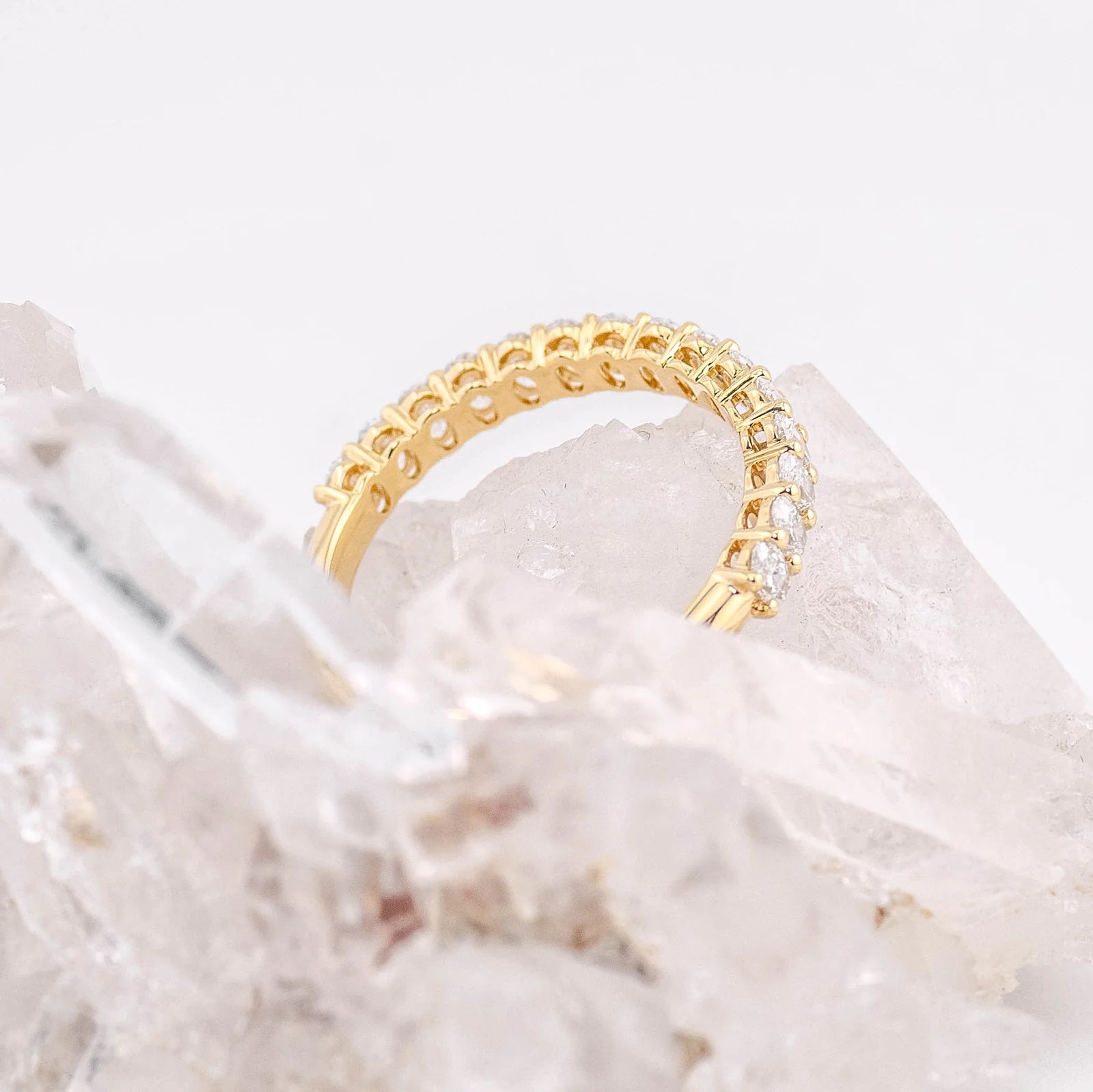 (Ready to Ship M) Charlotte 1/2 Band Oval Wedding/Eternity Ring 18k Yellow Gold