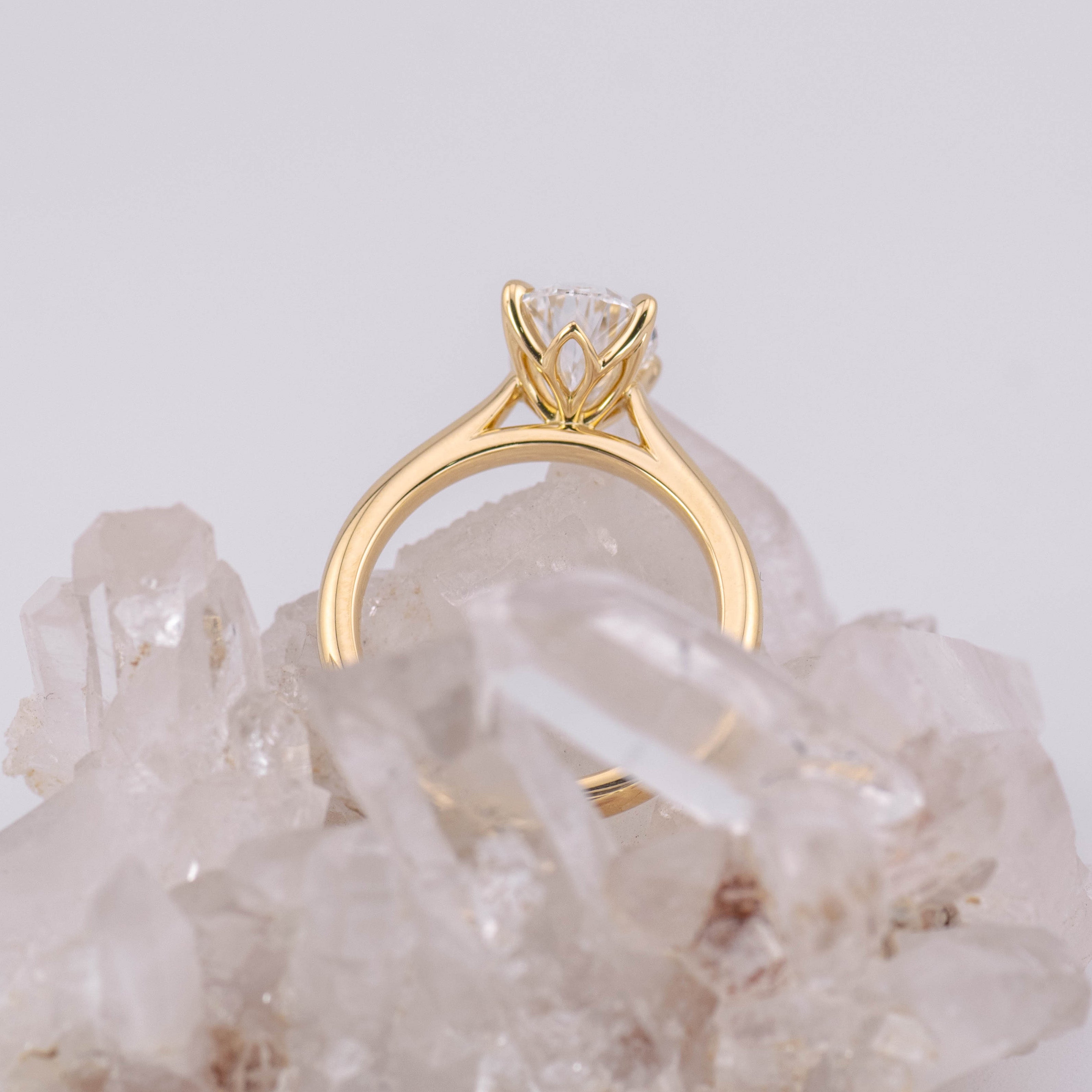 Daisy Pear Petal 2.0 – 5 Claw 2ct Pear Solitaire with Petal Basket (Made to Order)