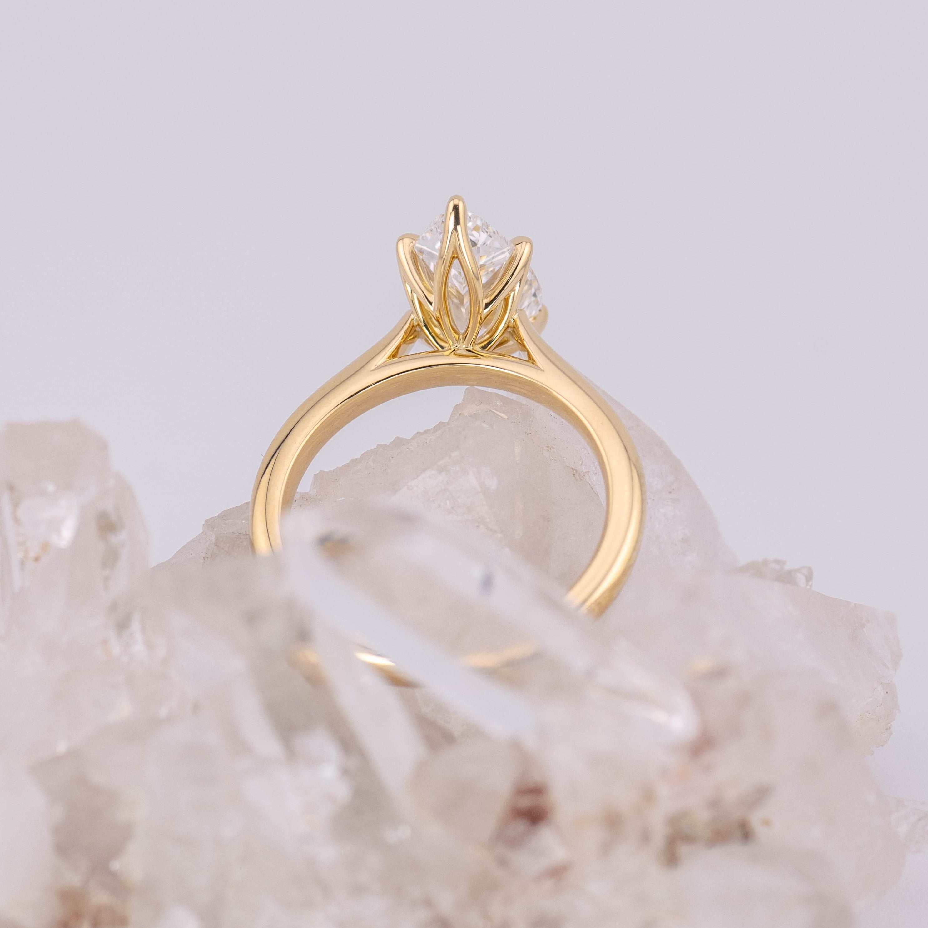 Daisy Pear Petal 2.0 – 5 Claw 2ct Pear Solitaire with Petal Basket (Made to Order)