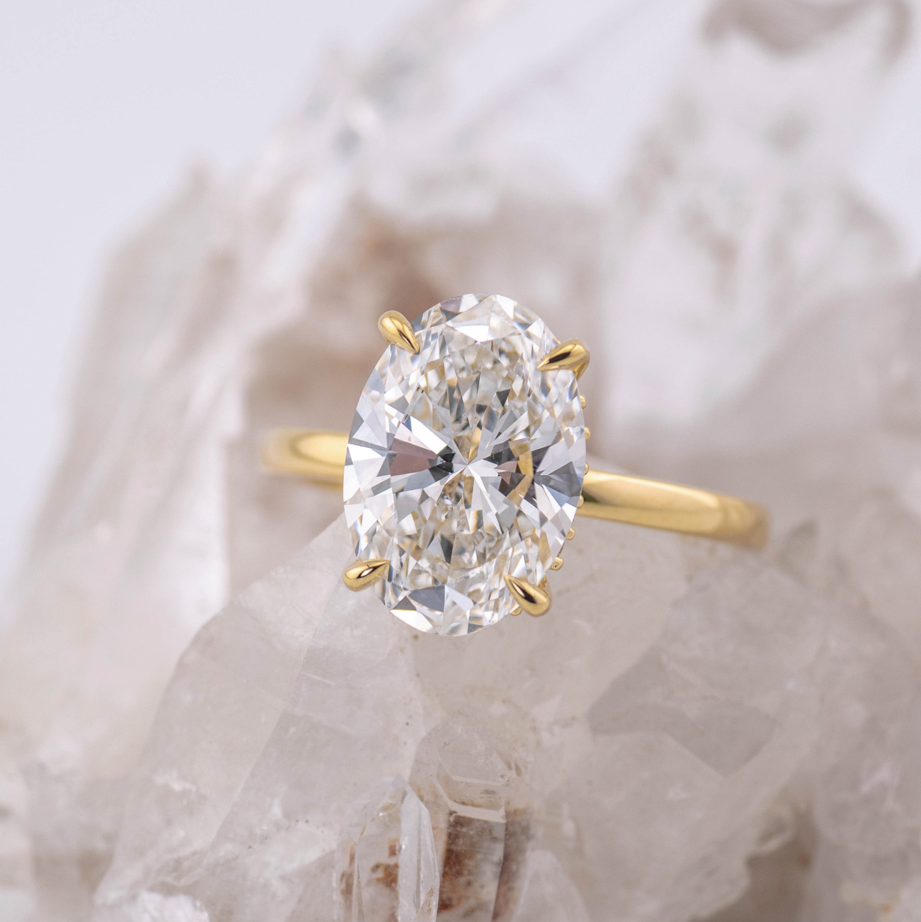 4ct Oval Solitaire Kate with added Hidden Halo - Custom Listing