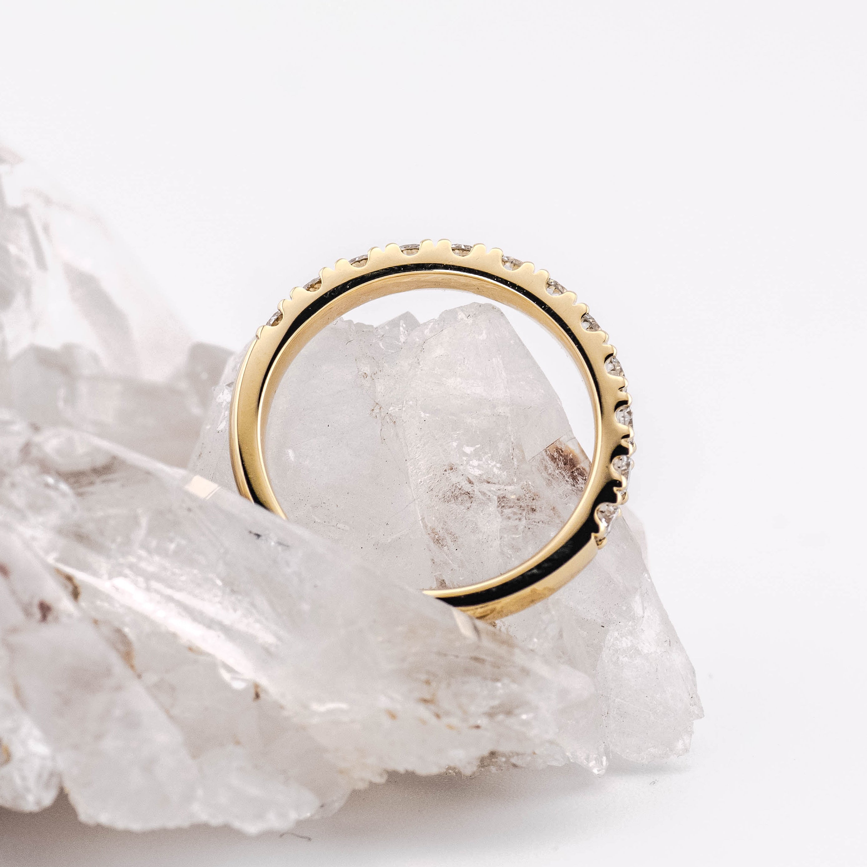 (Ready to Ship M) Lucy 1/2 Band Wedding/Eternity Ring 18k Yellow Gold