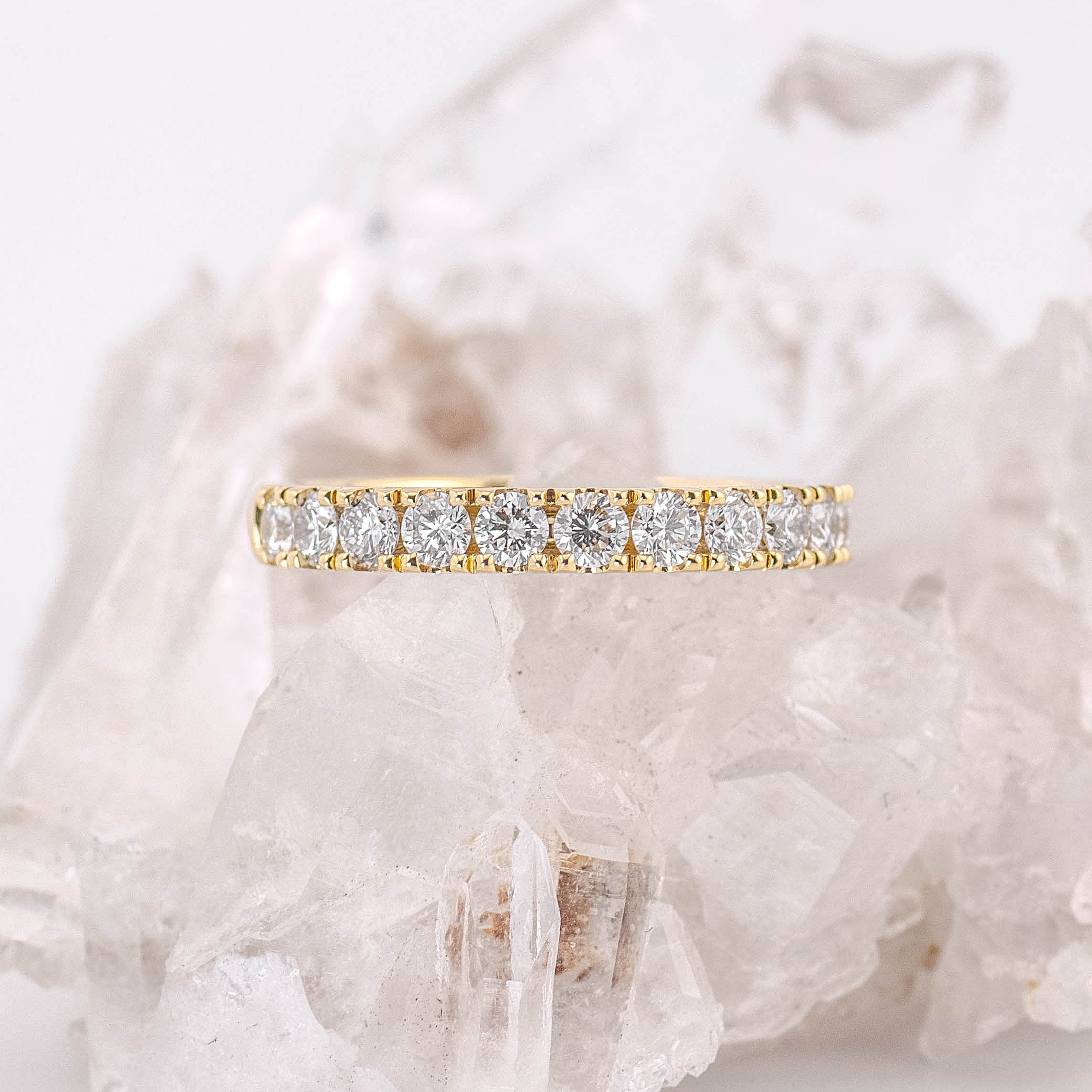 (Ready to Ship M) Lucy 1/2 Band Wedding/Eternity Ring 18k Yellow Gold