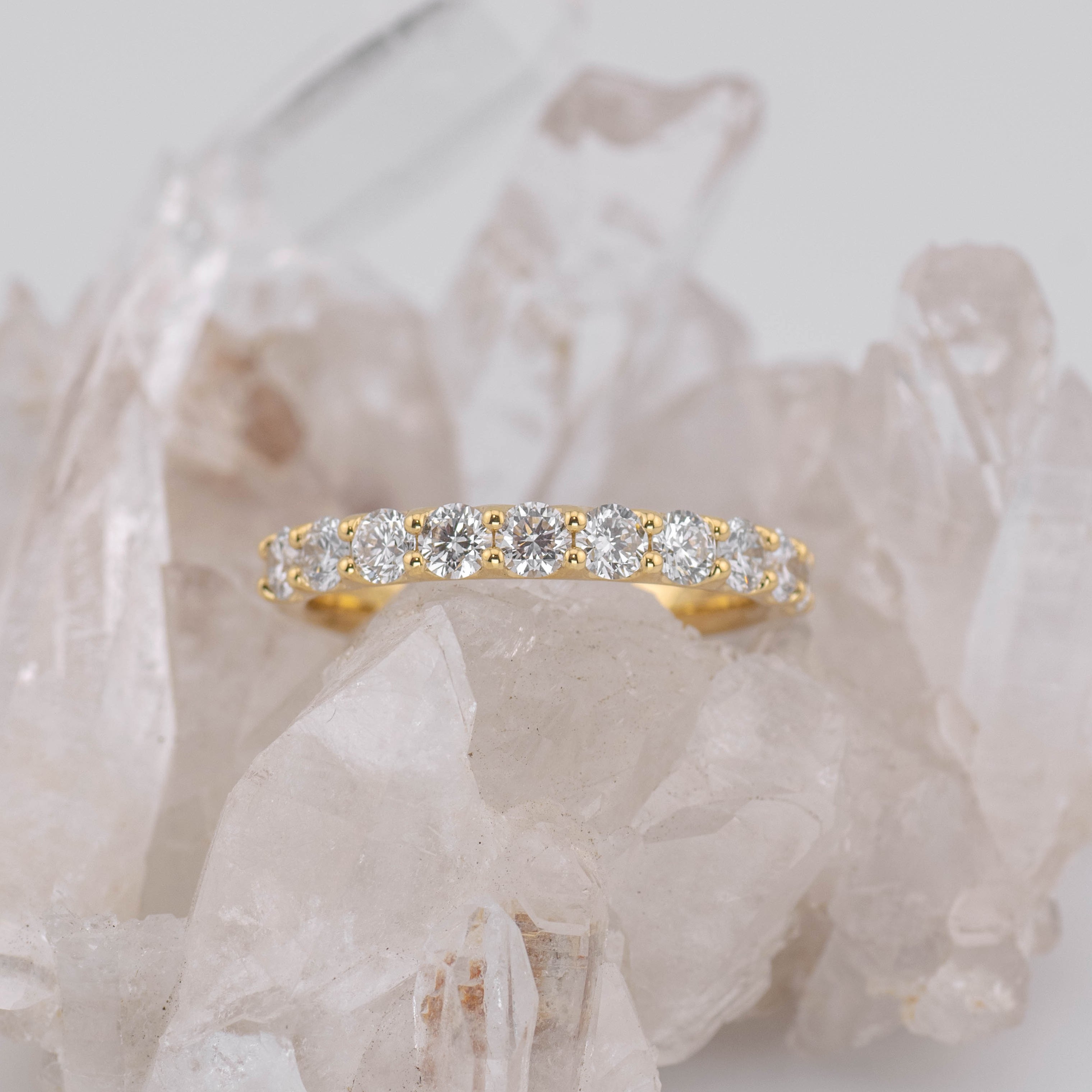 (Ready to Ship M) Madison 2.8mm 1/2 Band Wedding/Eternity Ring 18k Yellow Gold