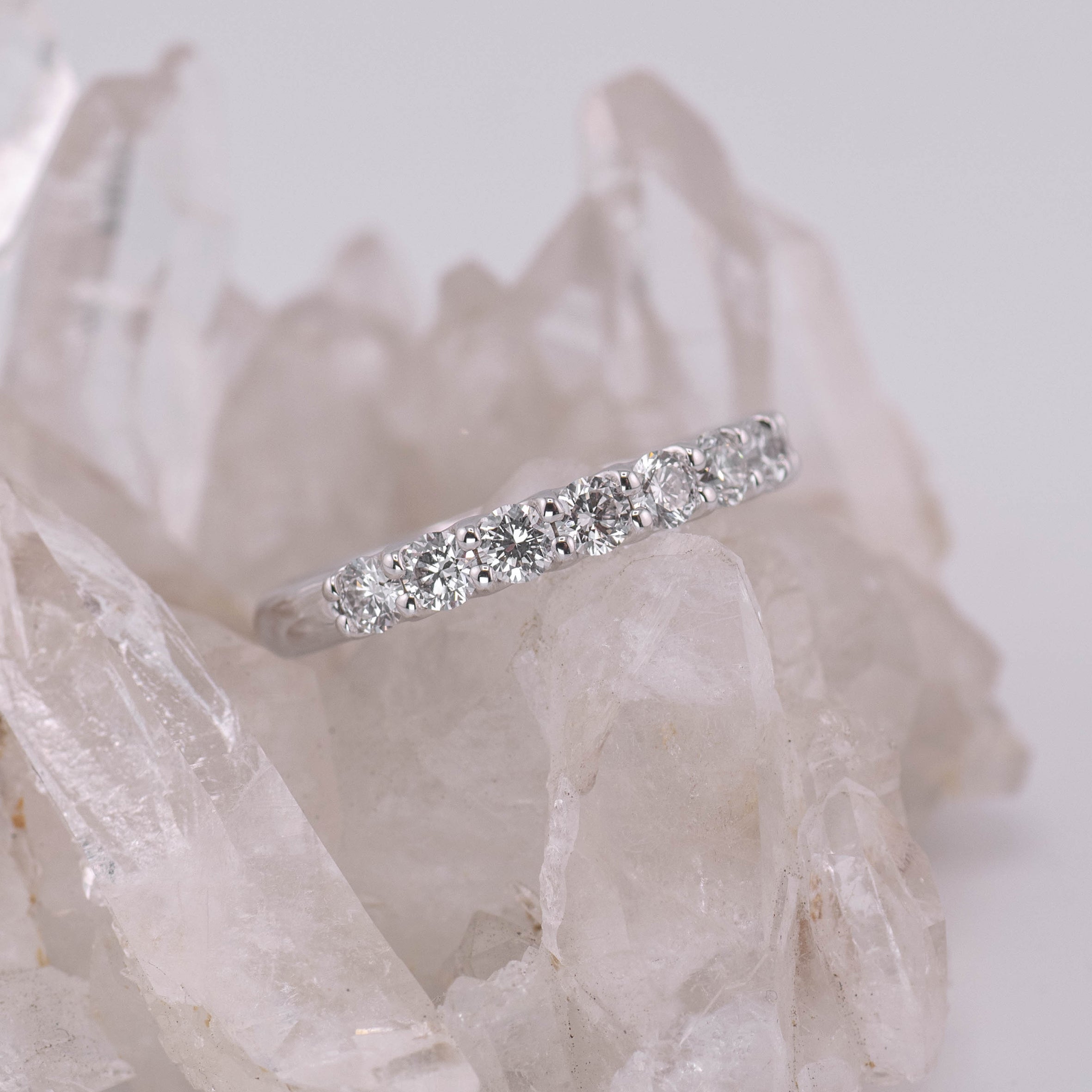 (Ready to Ship M) Madison 2.8mm 1/2 Band Wedding/Eternity Ring 18k White Gold