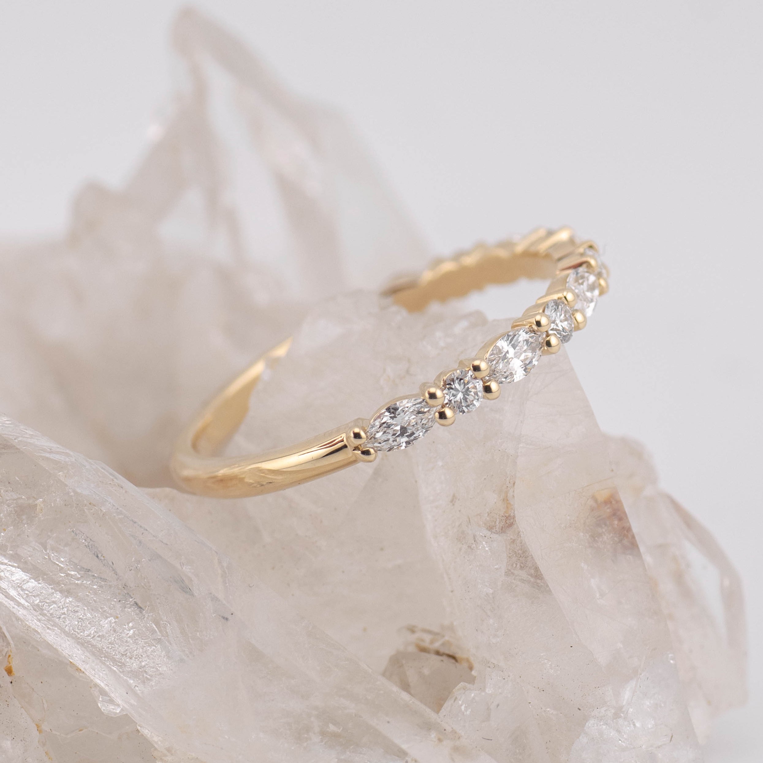 Morgan 1/2 2mm Marquise & Round Wedding/Eternity Band (Made to Order)