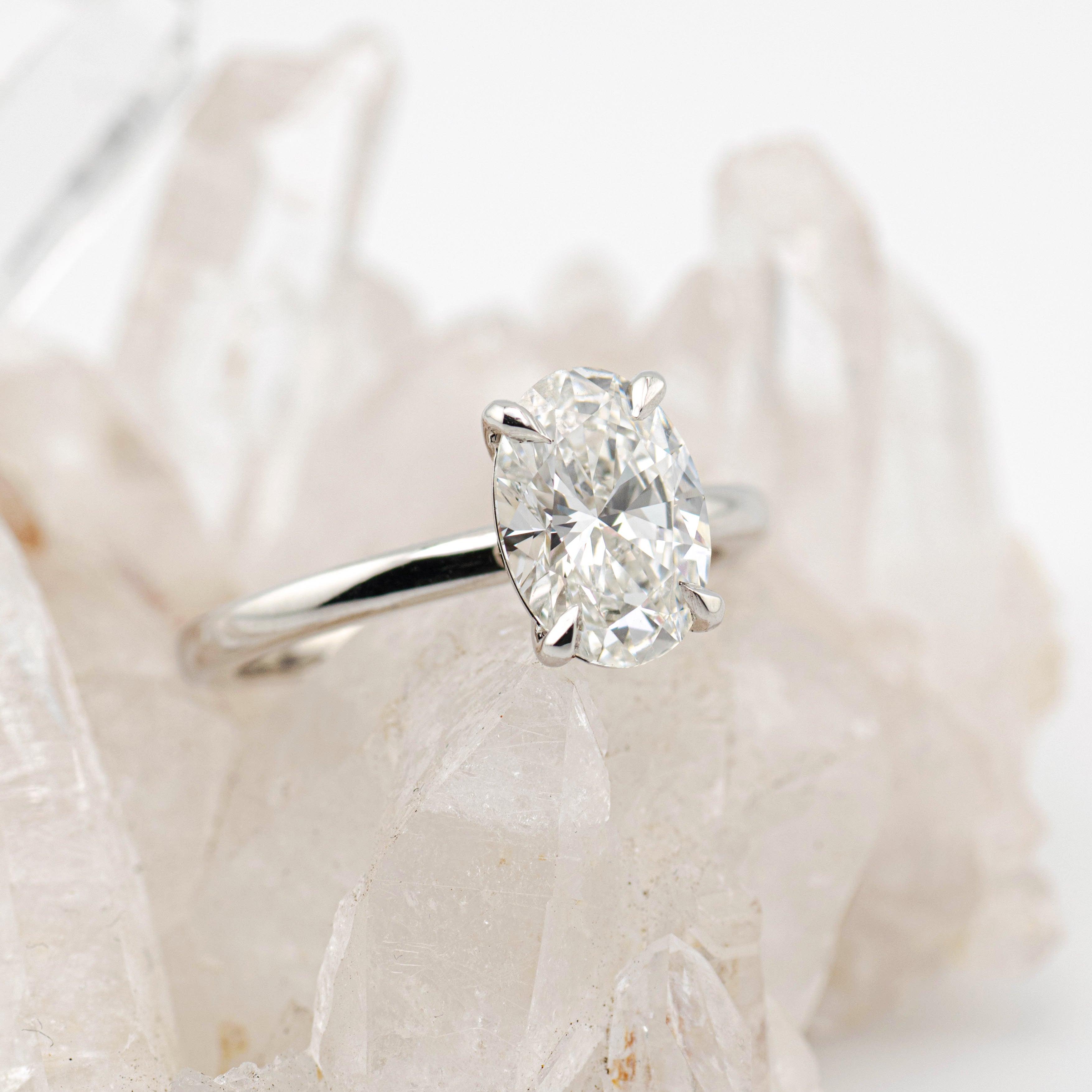 Kate 2.0 – 4 Claw 2ct Oval Solitaire (Made to Order) F Colour VVS2 Ty Jarvis