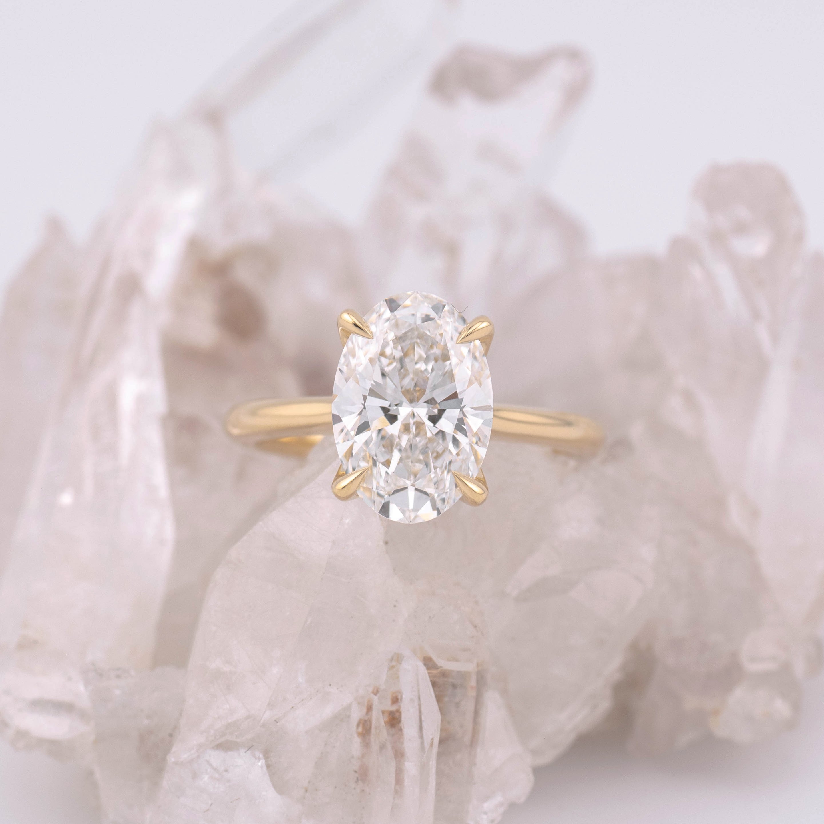 Oval Petal 3.0 – 4 Claw 3ct Oval Solitaire with Petal Basket (Made to Order)