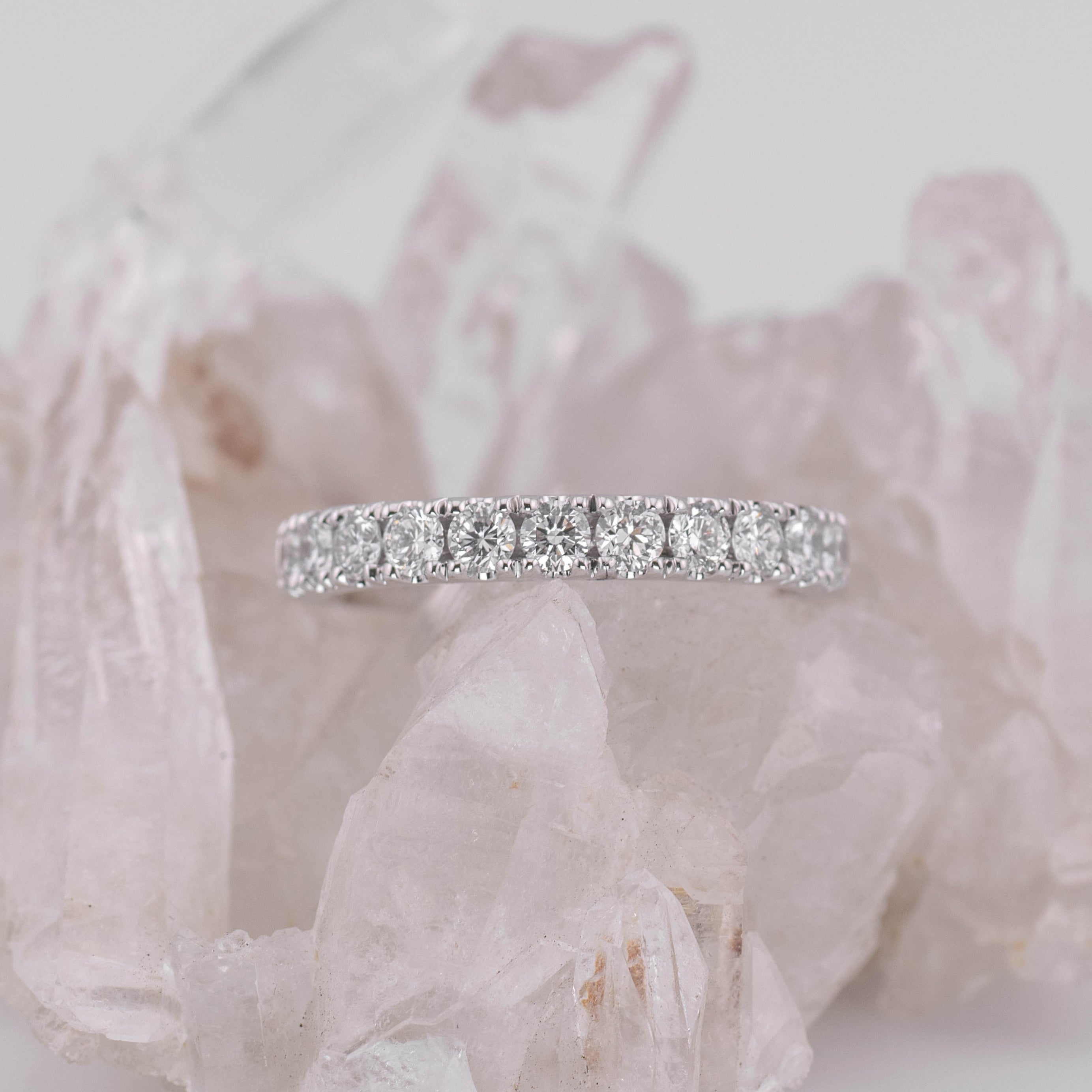 (Ready to Ship M) Lucy 1/2 Band Wedding/Eternity Ring 18k White Gold