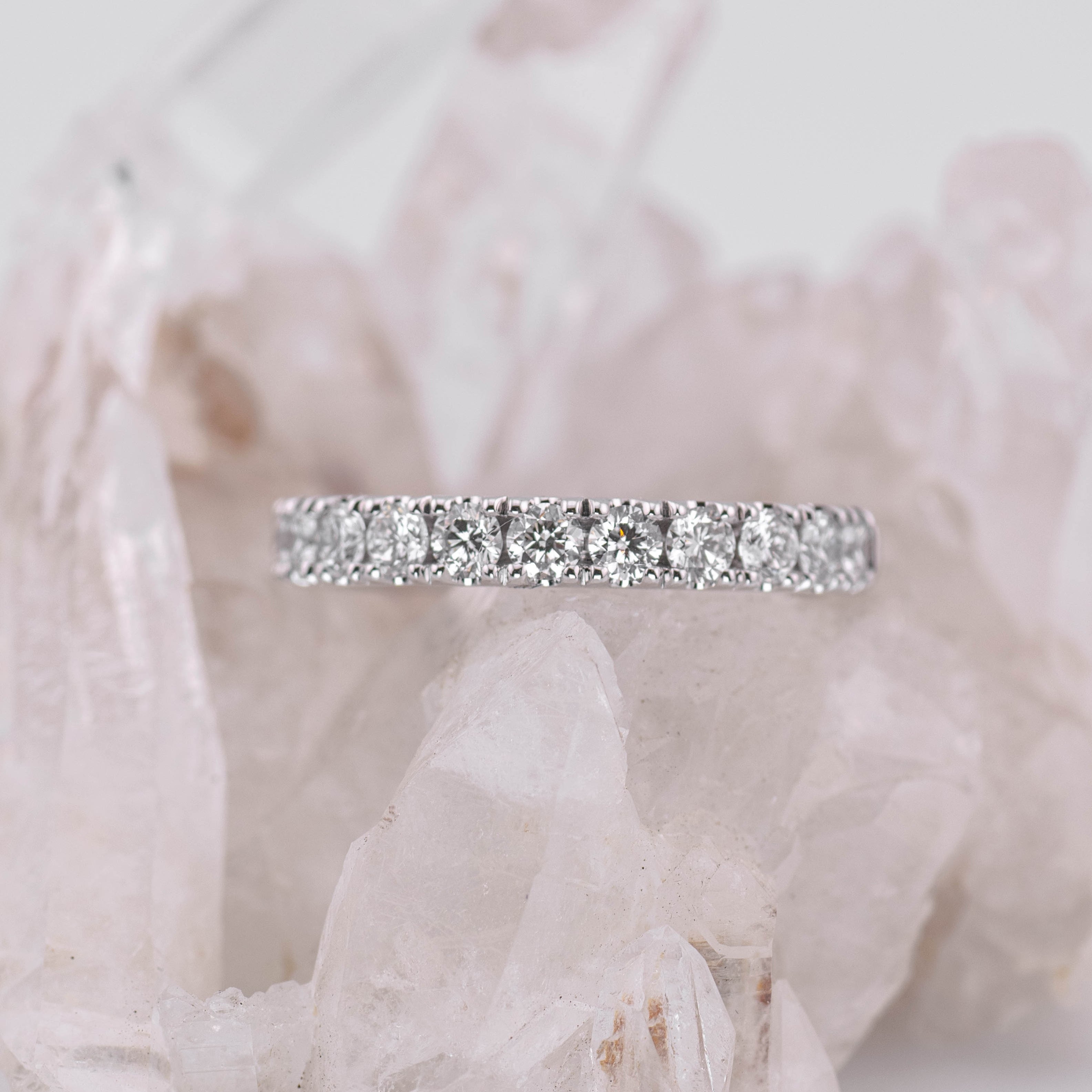 (Ready to Ship M) Lucy 1/2 Band Wedding/Eternity Ring 18k White Gold