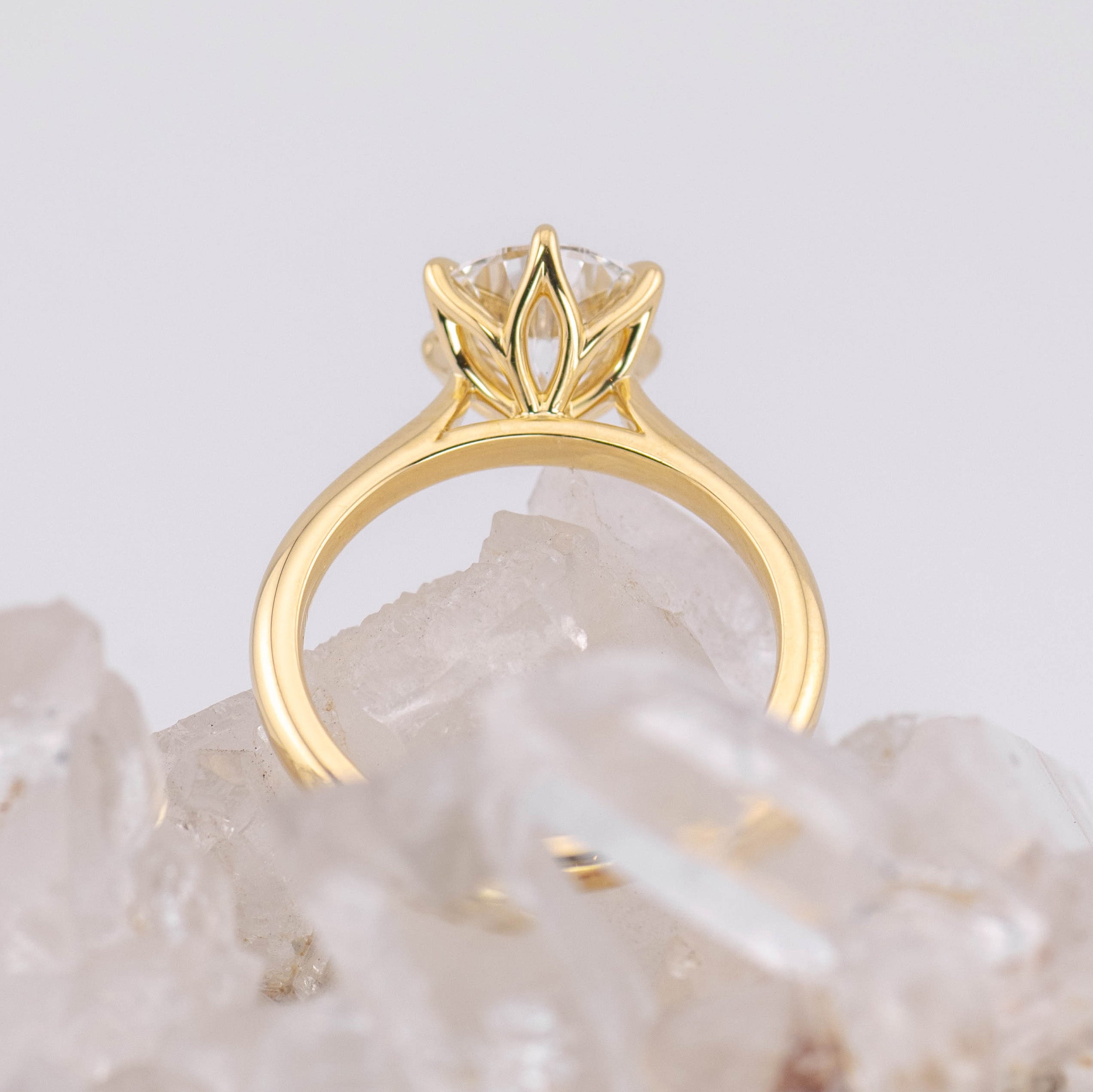 Grace 2.0 - 2ct Round Brilliant Cut Cathedral 6 Petal Claw Solitaire