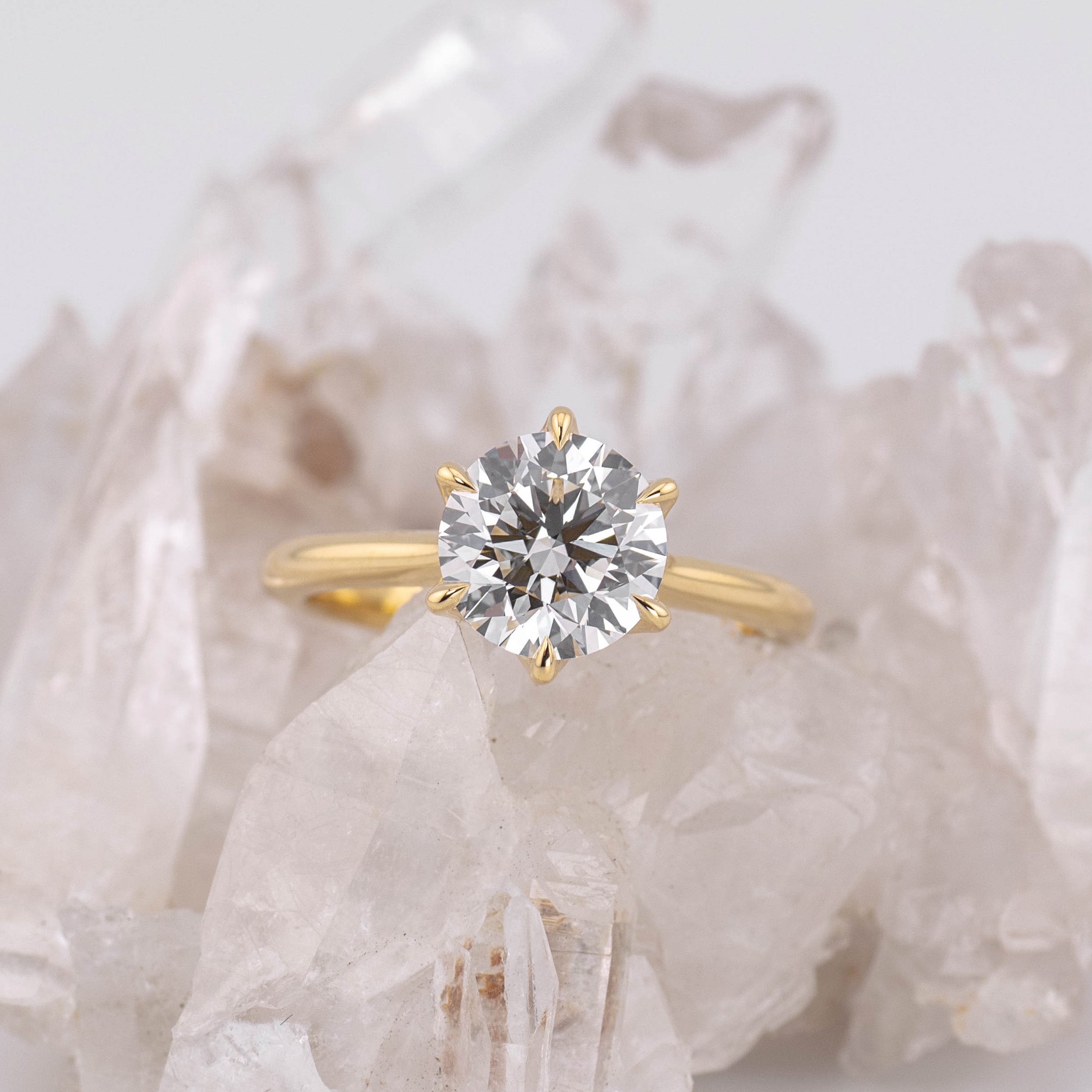 Grace 2.0 - 2ct Round Brilliant Cut Cathedral 6 Petal Claw Solitaire