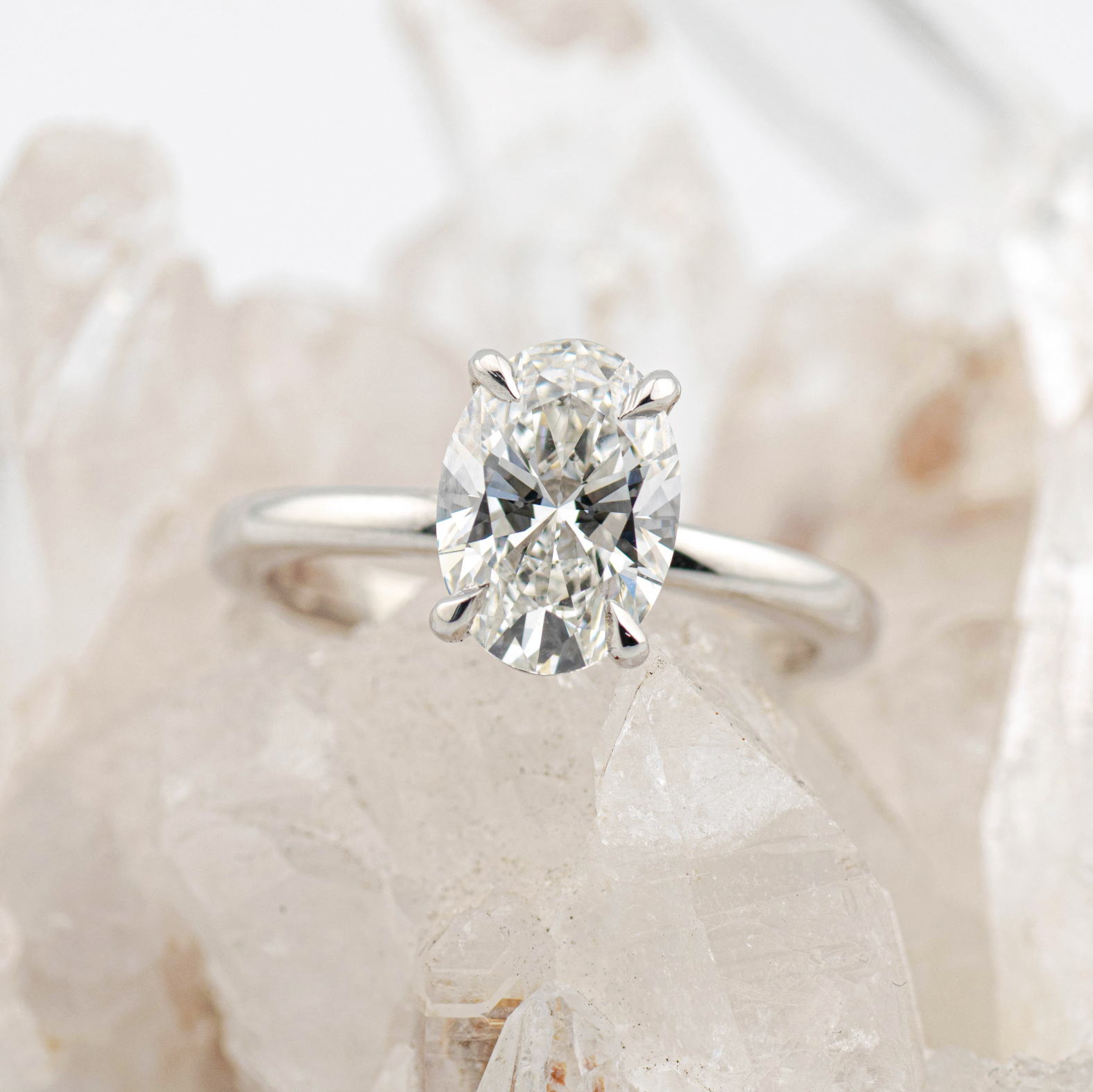 Kate 3.0 – 4 Claw 3ct Oval Solitaire (Made to Order) E Colour VS1