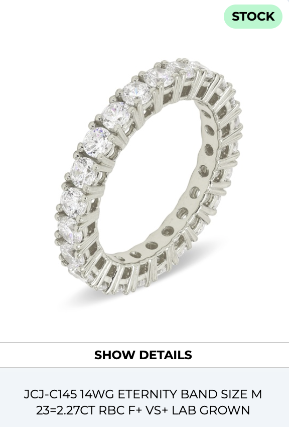 Custom Listing 14k White Gold Wedding/Eternity Band 2.27CT