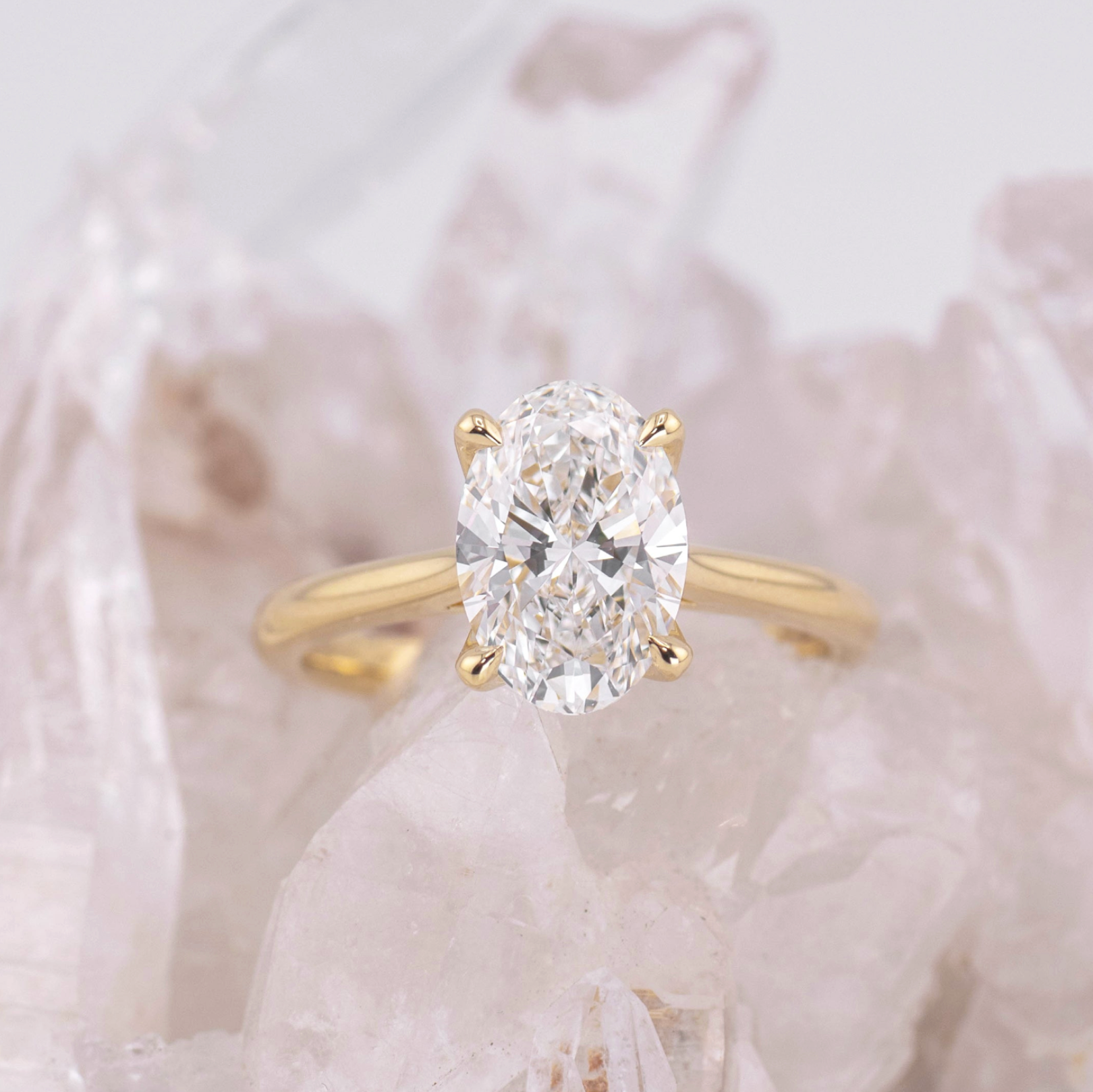 Oval Petal 3.0 – 4 Claw 3ct Oval Solitaire with Petal Basket (Made to Order)