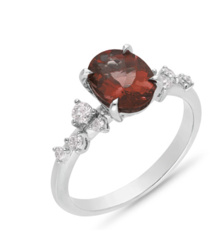 Custom Listing Garnet and Diamond Ring