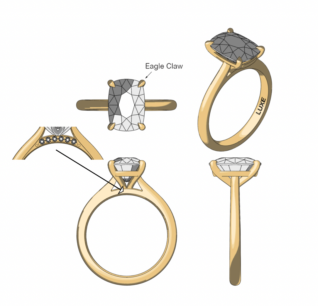 Custom Listing - Elongated Cushion Solitaire