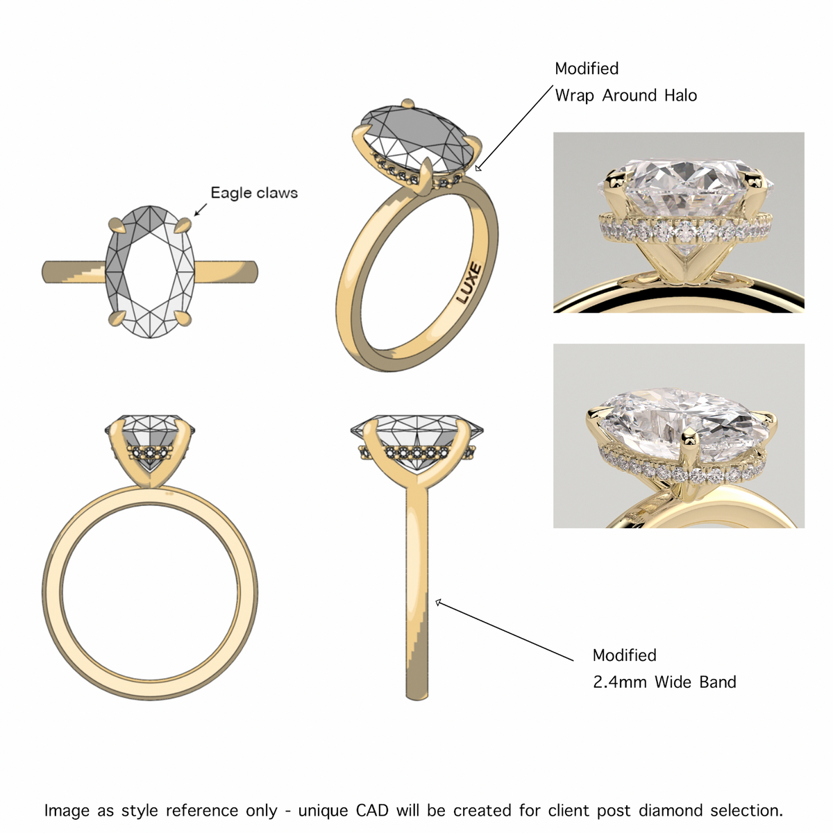 Custom Bella 3.0 3ct Solitaire with Modified Hidden Halo