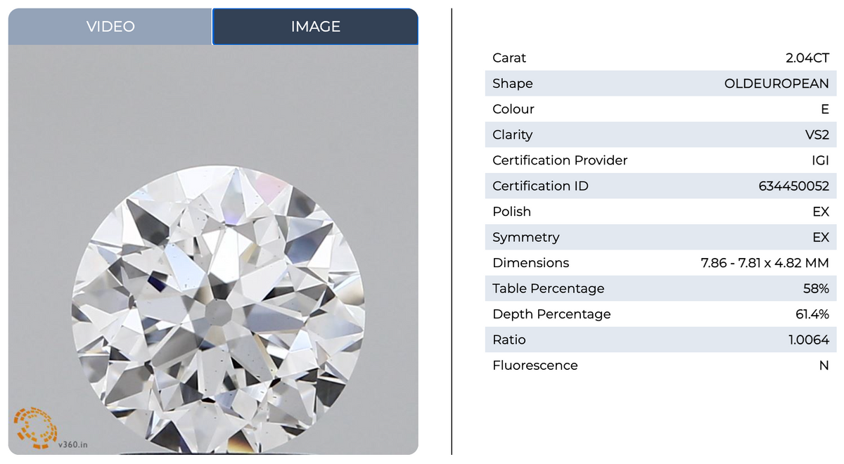 Custom Grace 2.0 - 2ct Old European Round Cut Solitaire