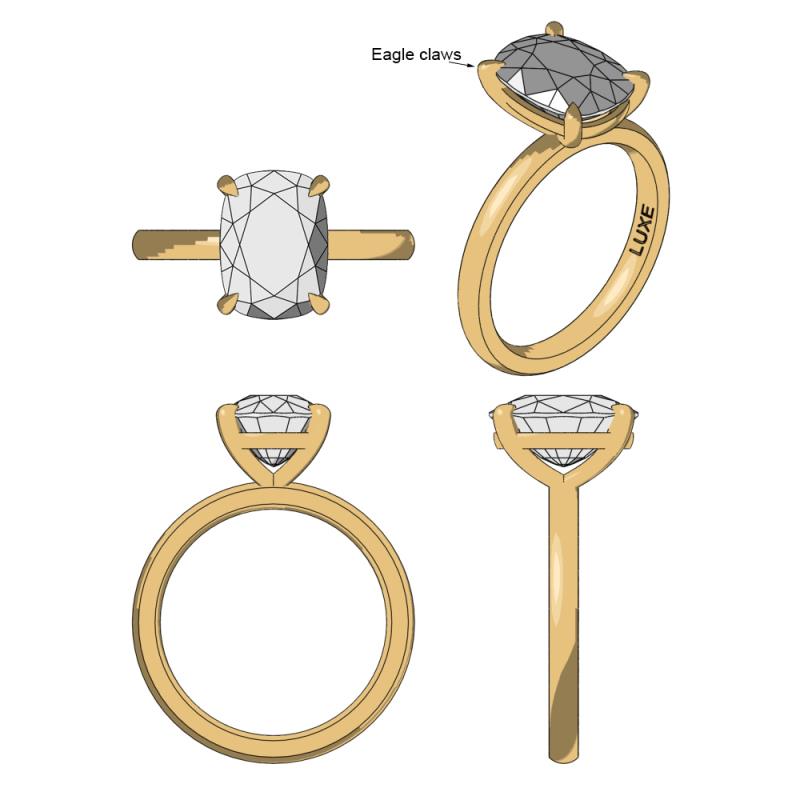 3ct Elongated Old Mine - Zac and Serena