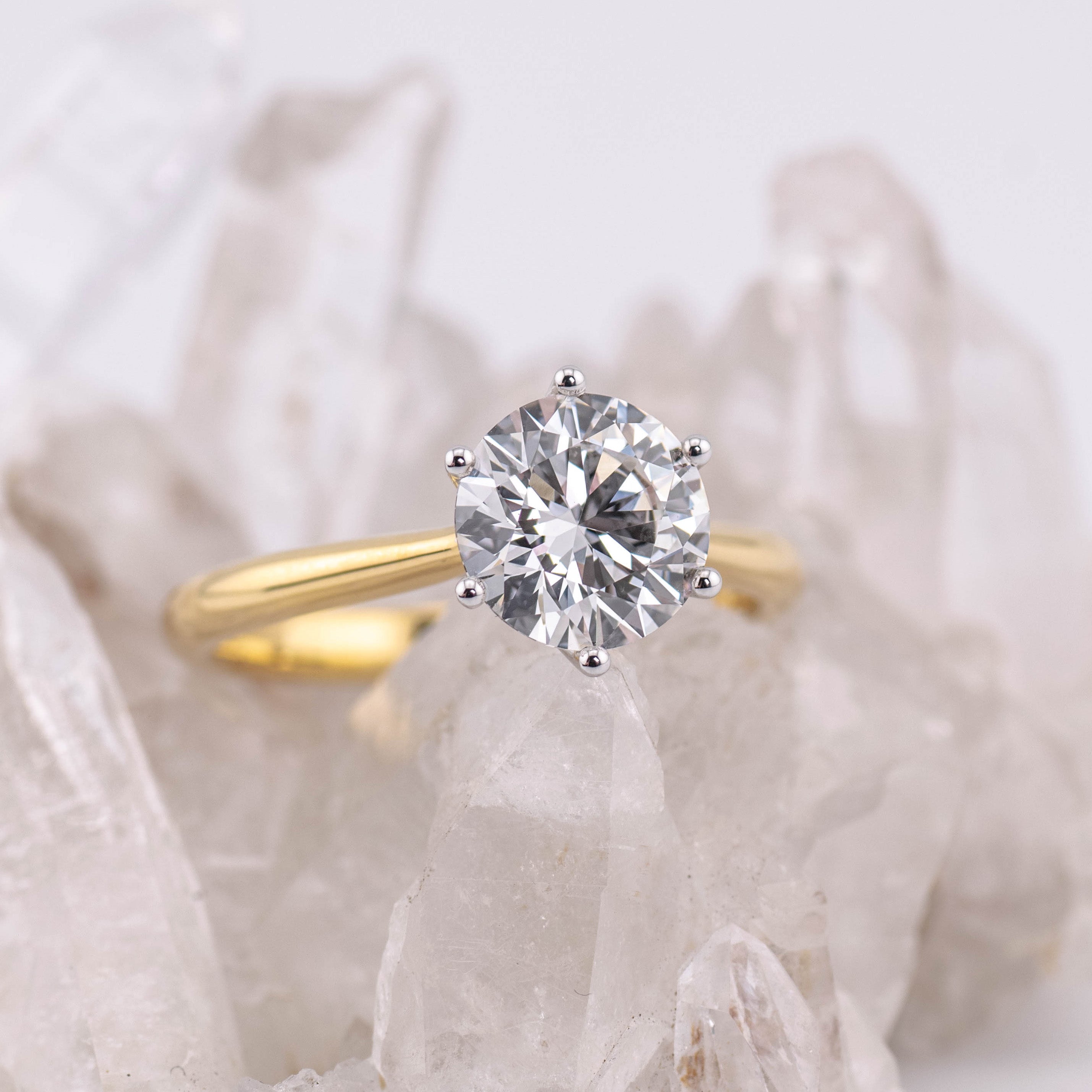 (Ready to Ship Size Q) Mabel 2.19ct Brilliant Round Cut Solitaire