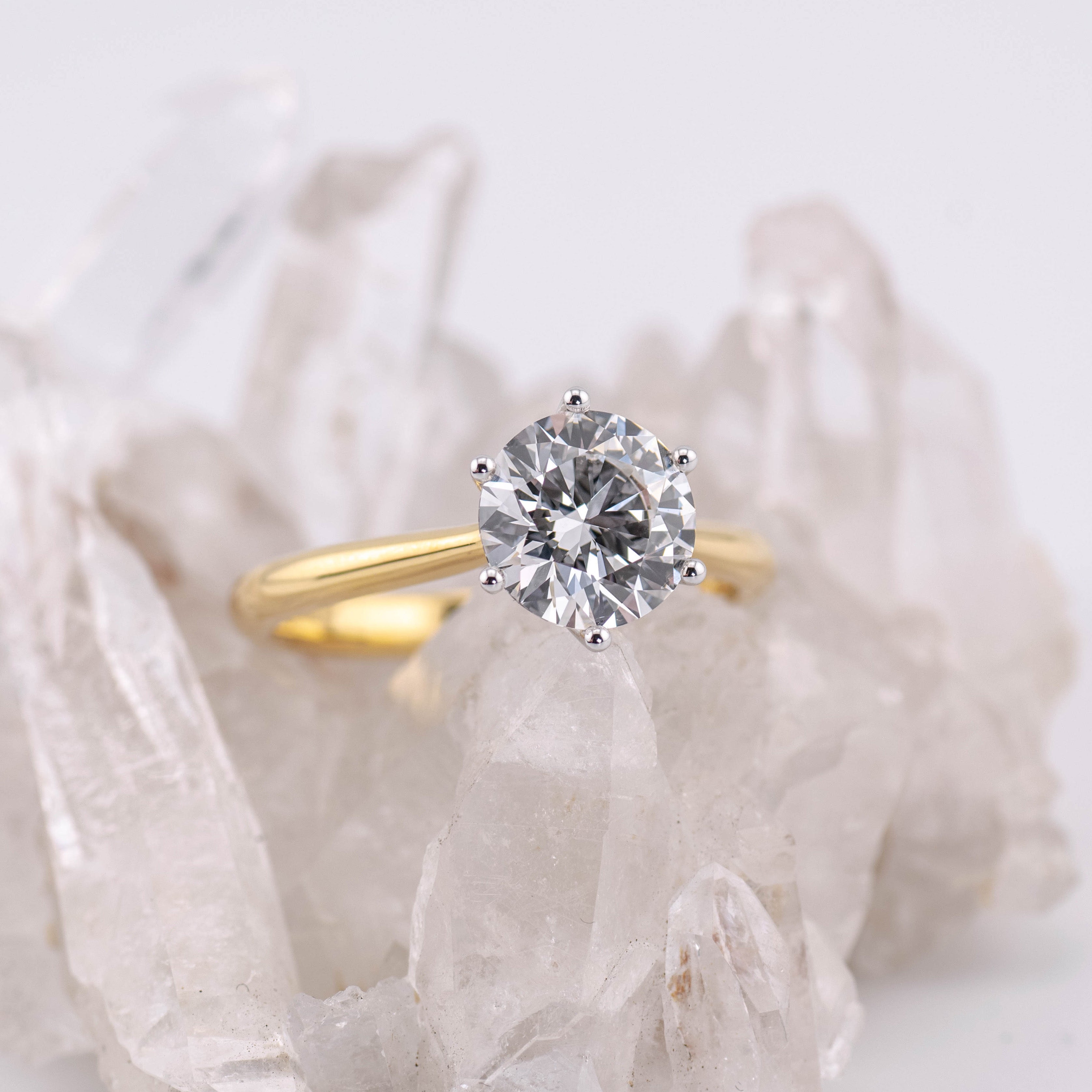 (Ready to Ship Size Q) Mabel 2.19ct Brilliant Round Cut Solitaire