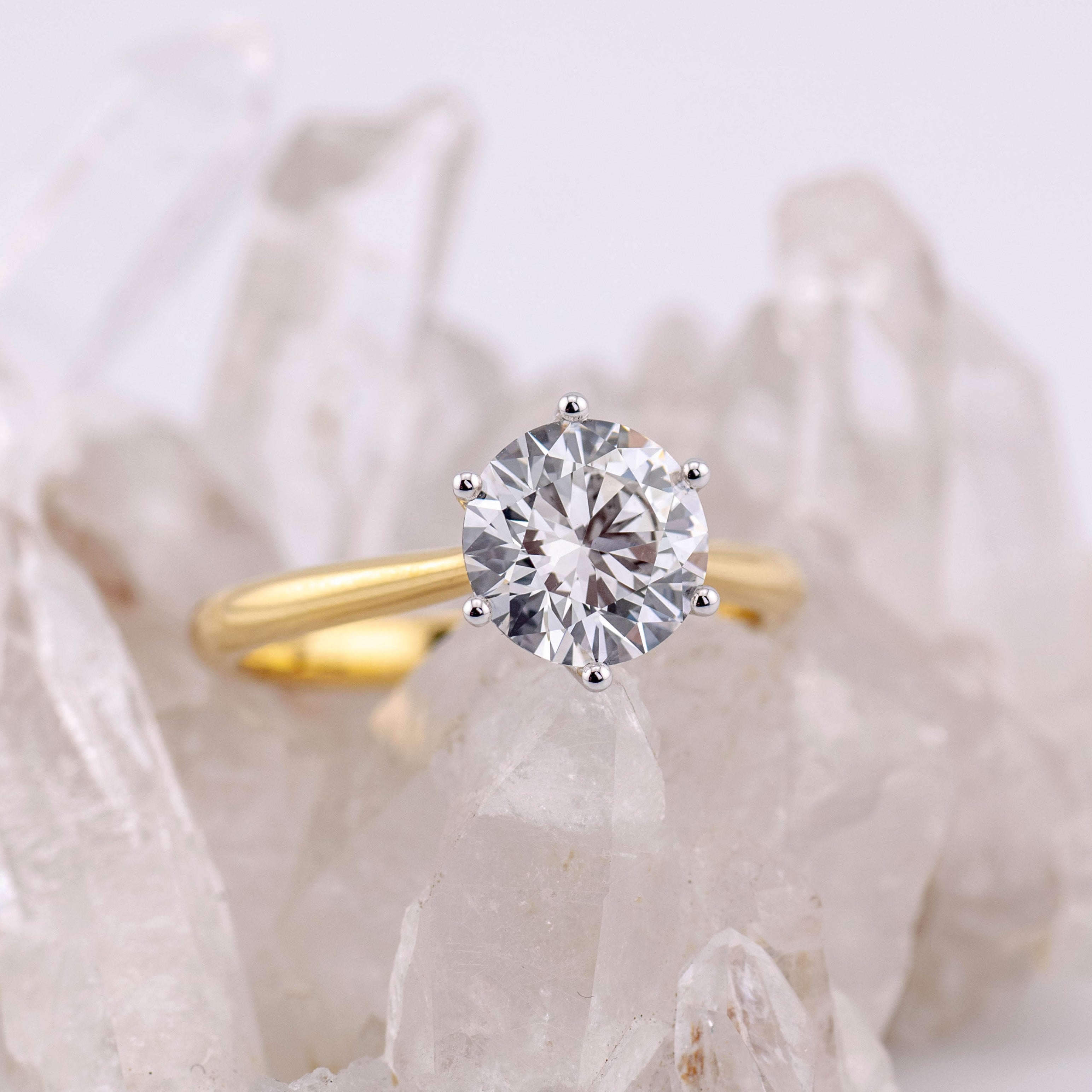 (Ready to Ship Size Q) Mabel 2.19ct Brilliant Round Cut Solitaire