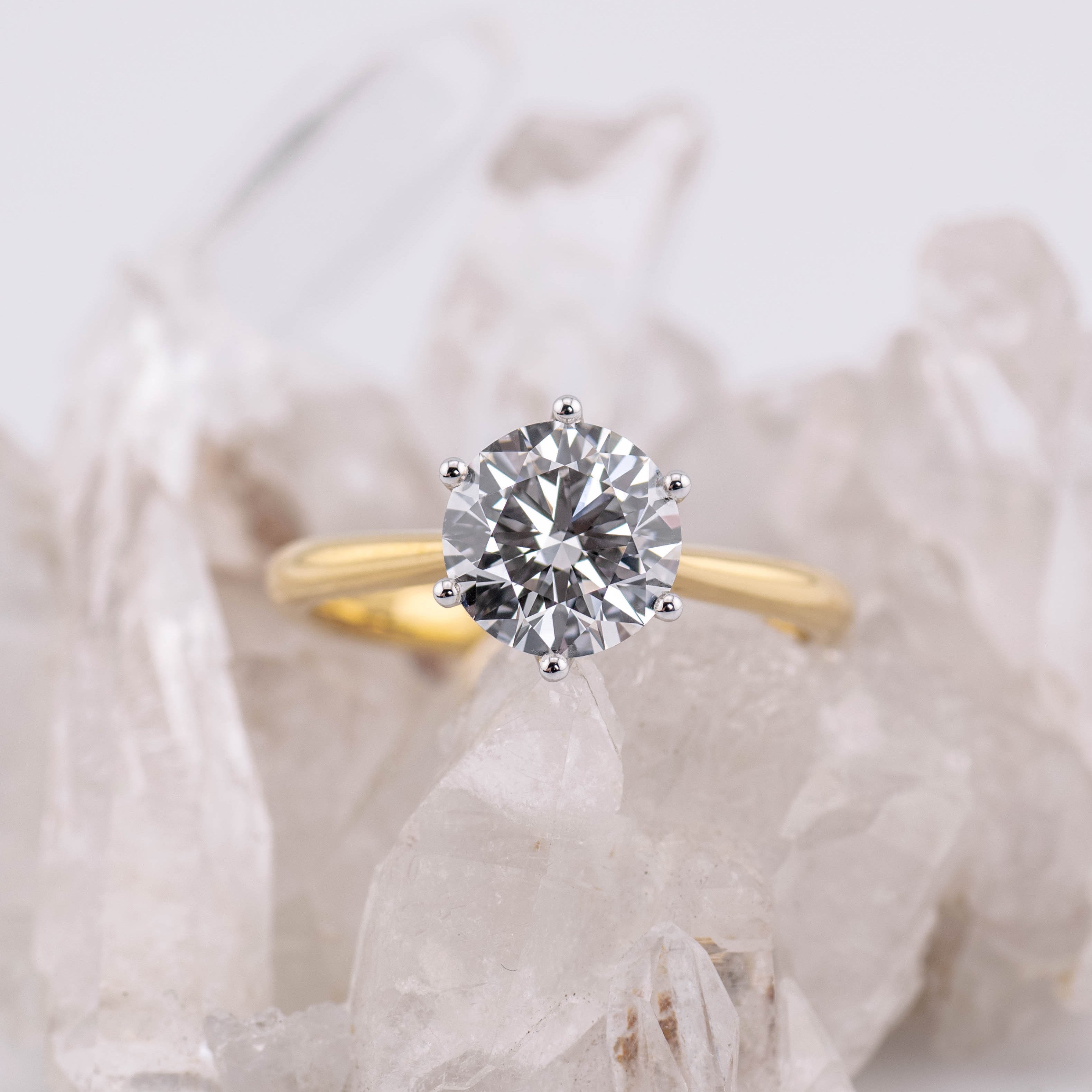(Ready to Ship Size Q) Mabel 2.19ct Brilliant Round Cut Solitaire