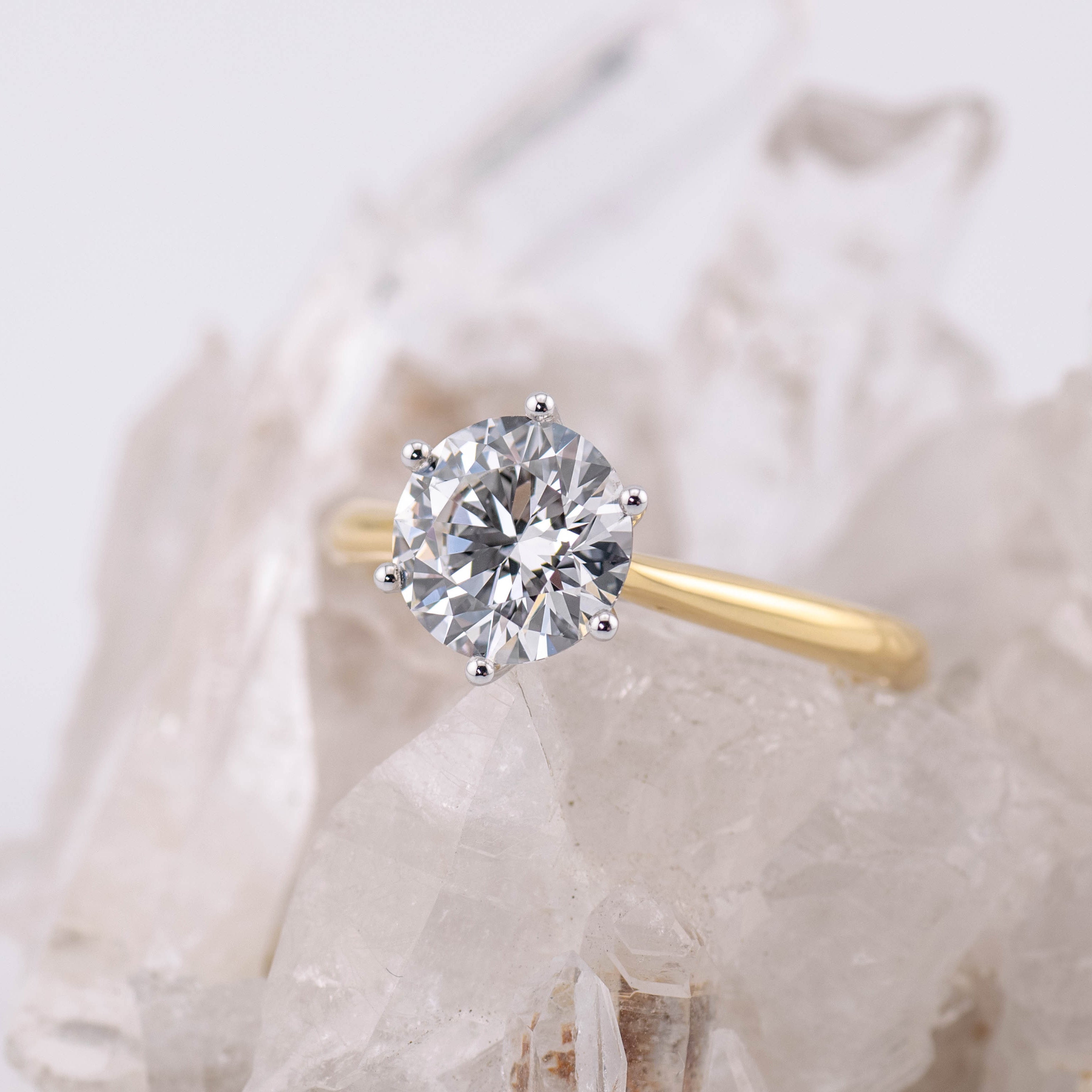 (Ready to Ship Size Q) Mabel 2.19ct Brilliant Round Cut Solitaire