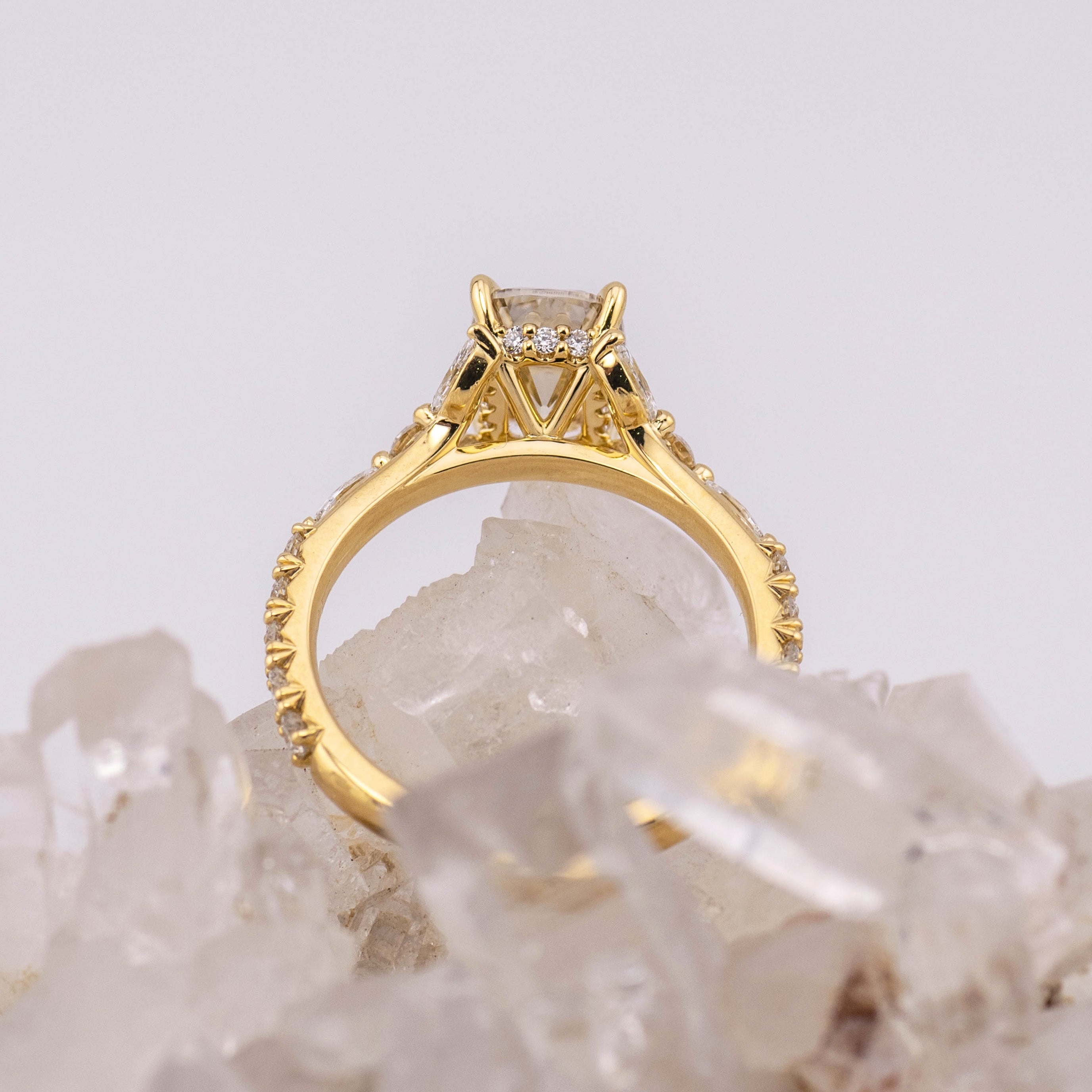 (Ready to Ship Size N) - Champagne 2.07ct Old Mine VS1 in 18k Yellow Gold