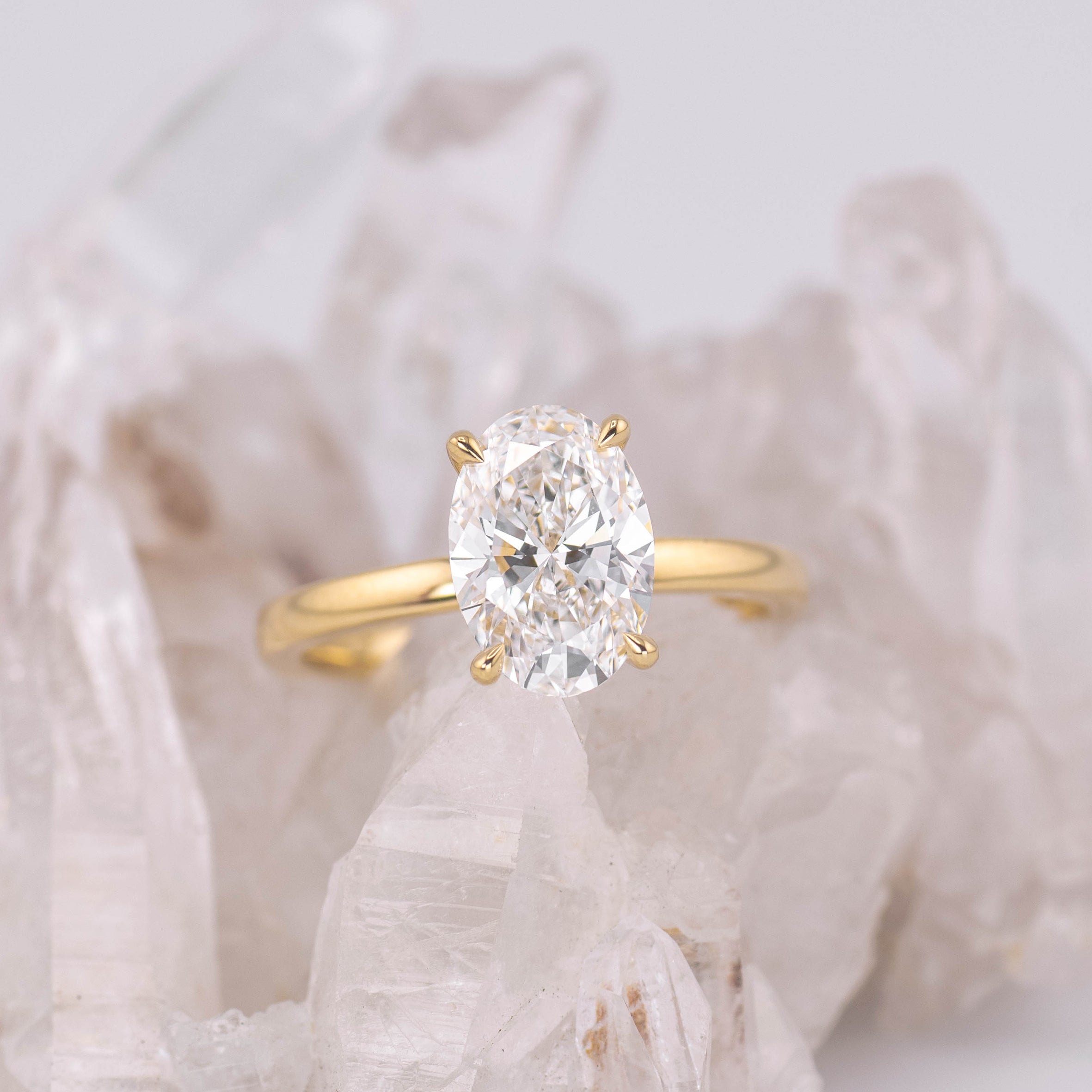 Kate 2.0 – 4 Claw 2ct Oval Solitaire (Made to Order) F Colour VVS2