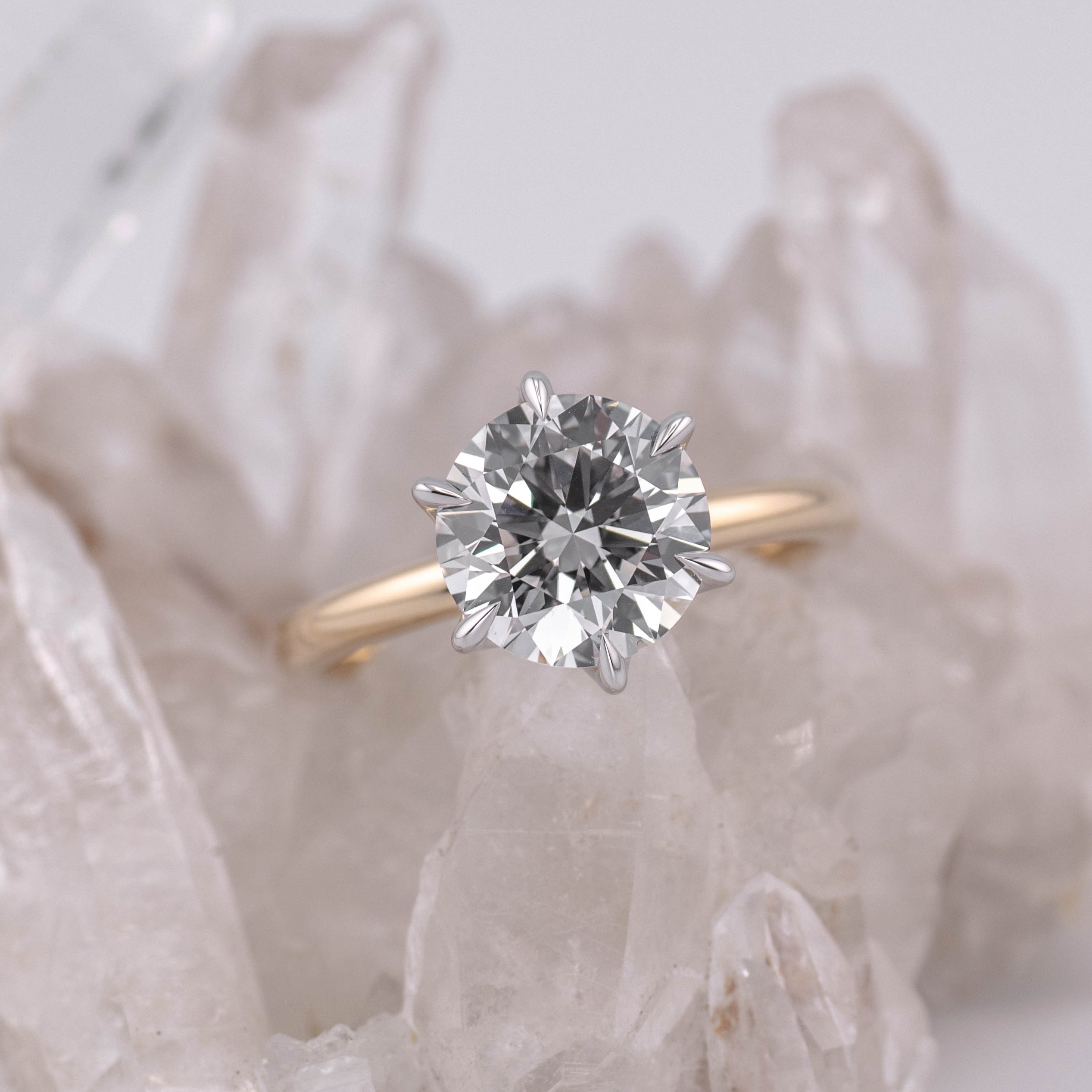 Petal 2.5 – 6 Claw 2.5ct Round Solitaire (Made to Order) F+ Colour VVS2