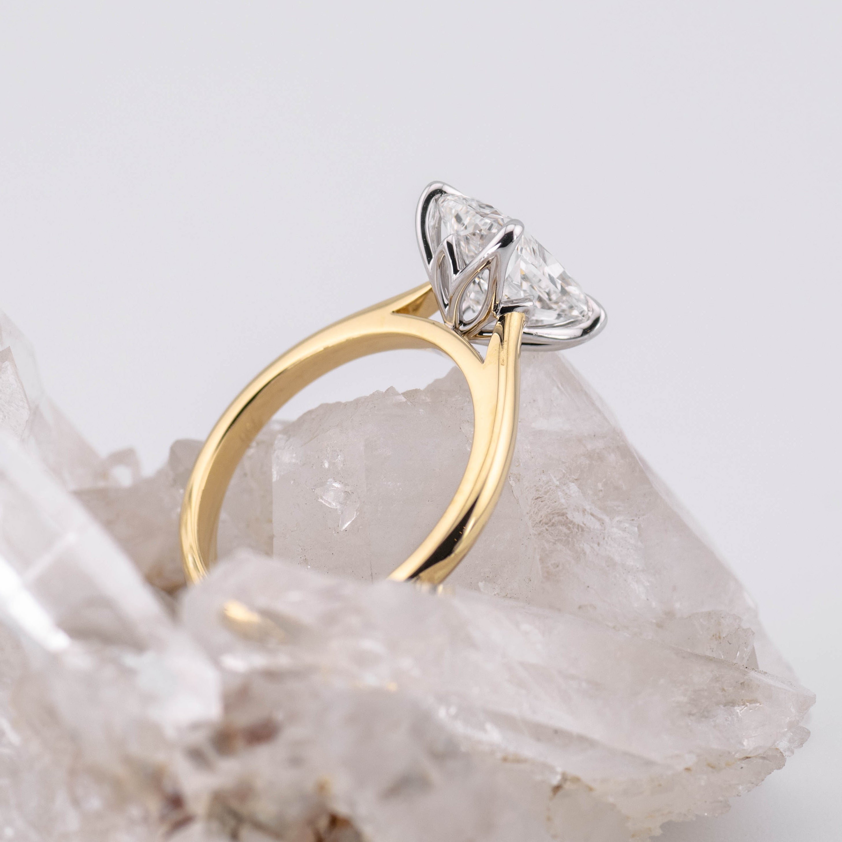 Petal Elongated Cushion – 4 Claw 2ct D VVS2 Solitaire in Platinum