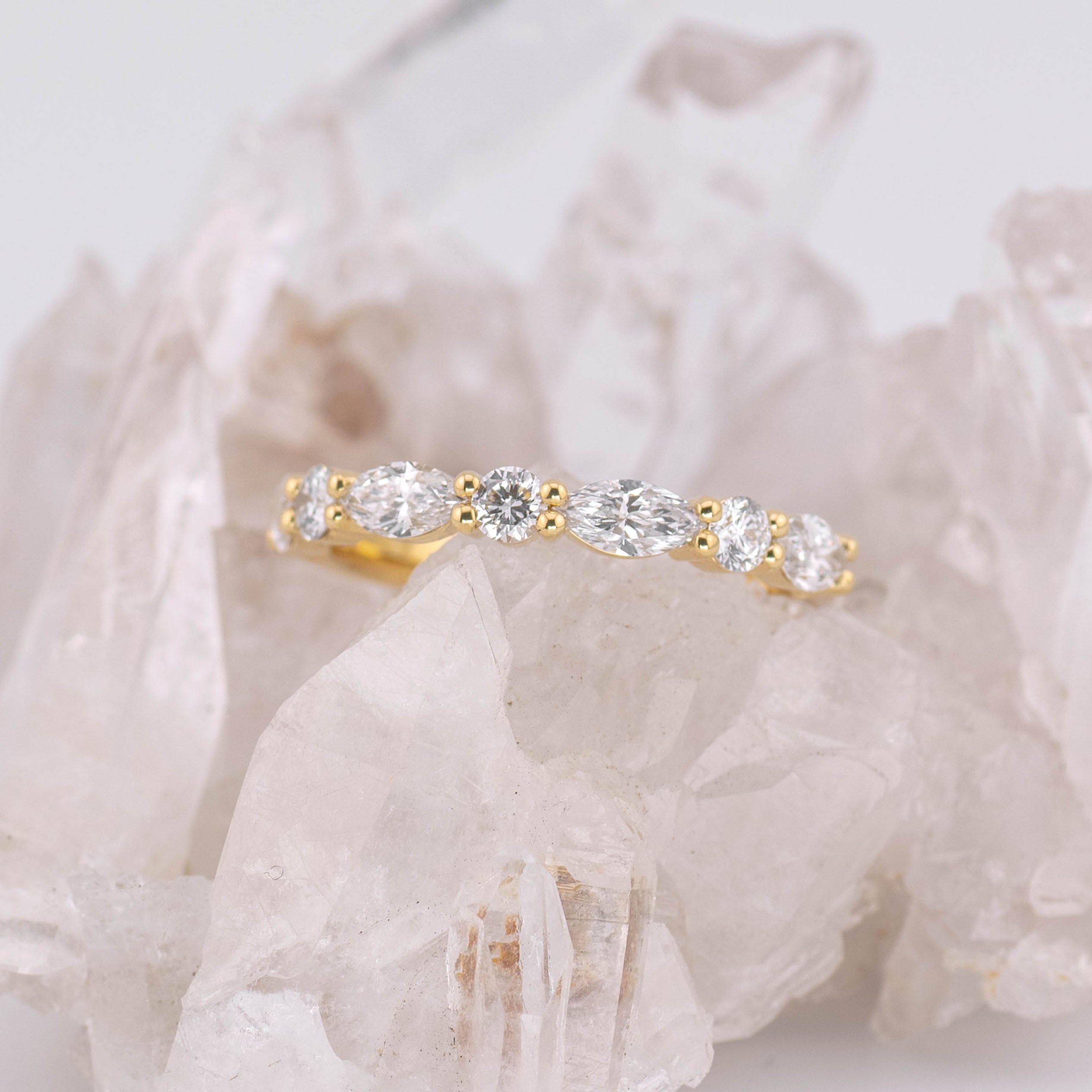 Morgan 1/2 2.7mm Marquise & Round Wedding/Eternity Band (Made to Order)