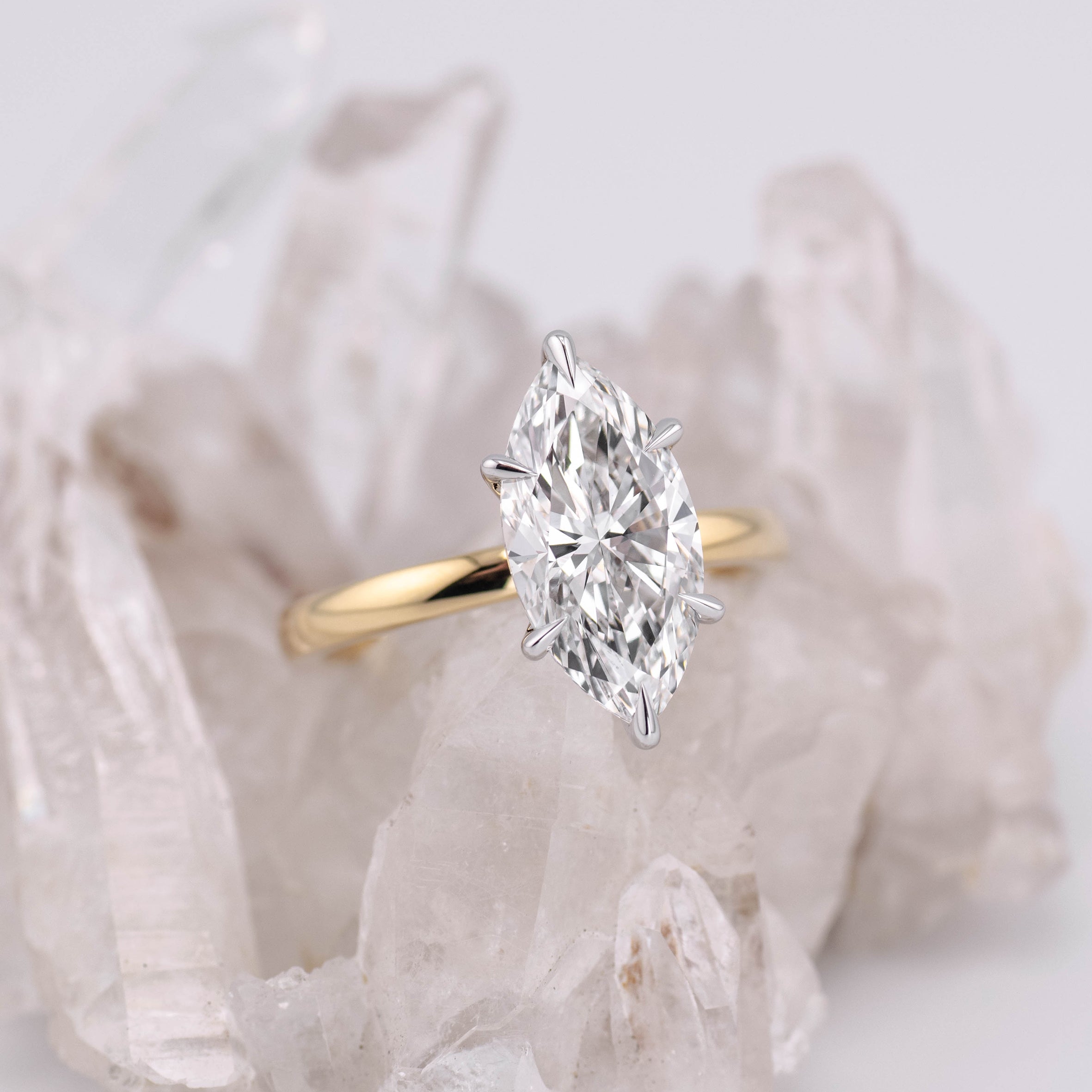 Milan 3.0 – 6 Claw 3ct Marquise Solitaire (Made to Order) E/F Colour VVS2