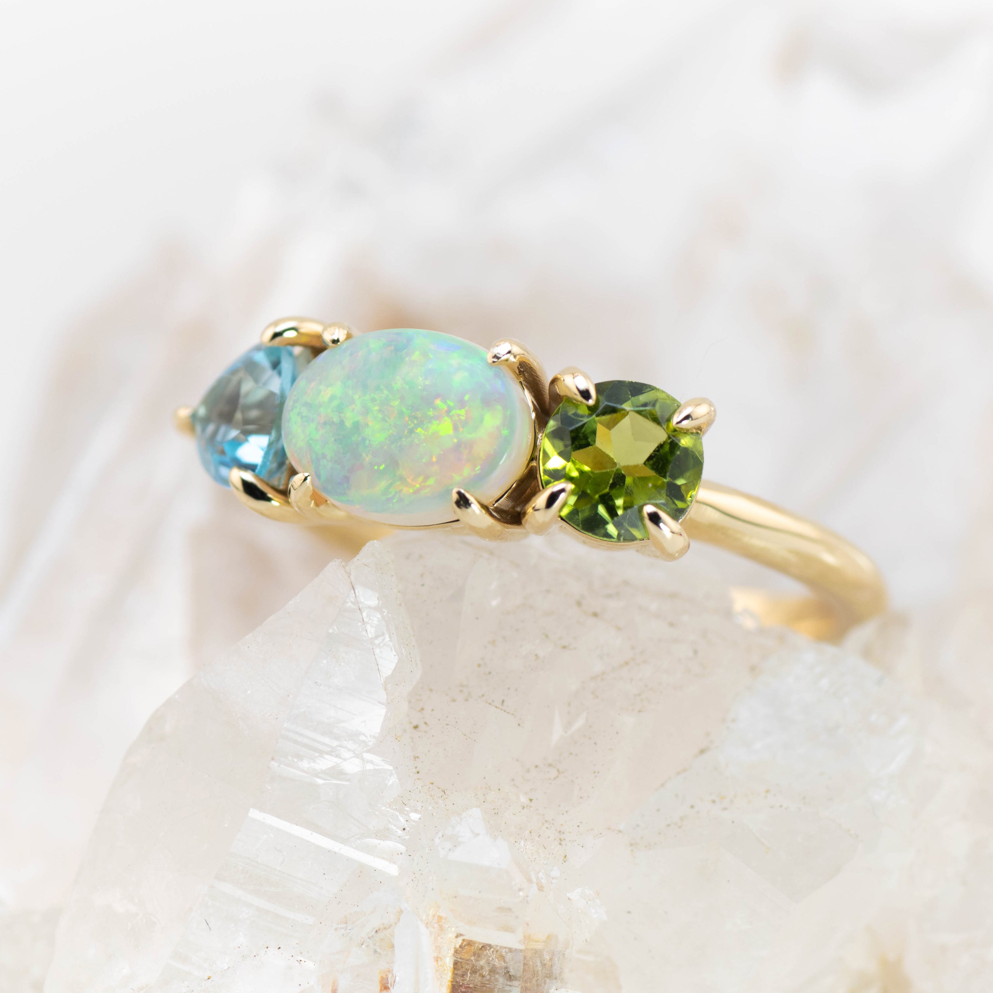 Adelaide – Opal & Gemstone Cluster Ring (in stock size O)