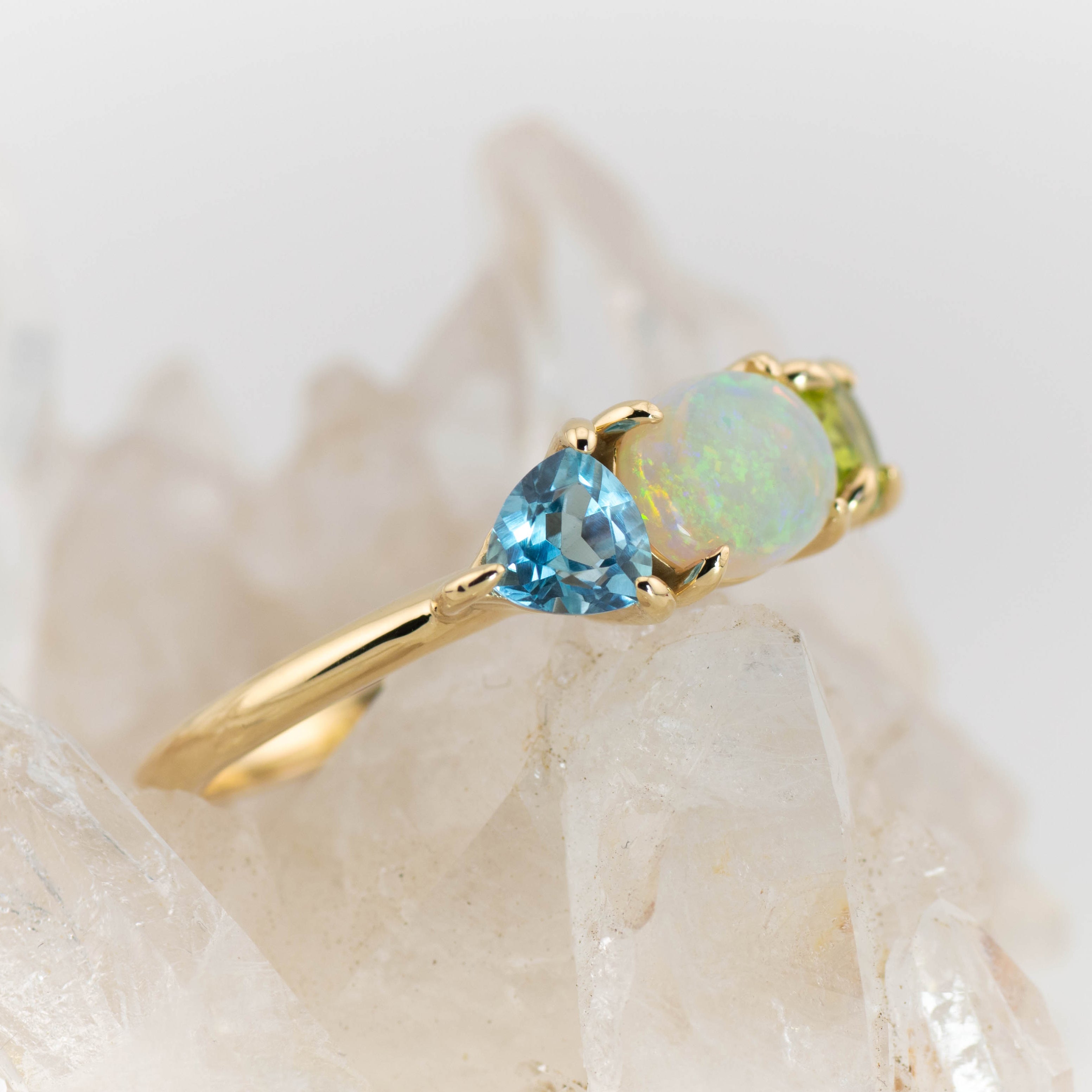 Adelaide – Opal & Gemstone Cluster Ring (in stock size O)