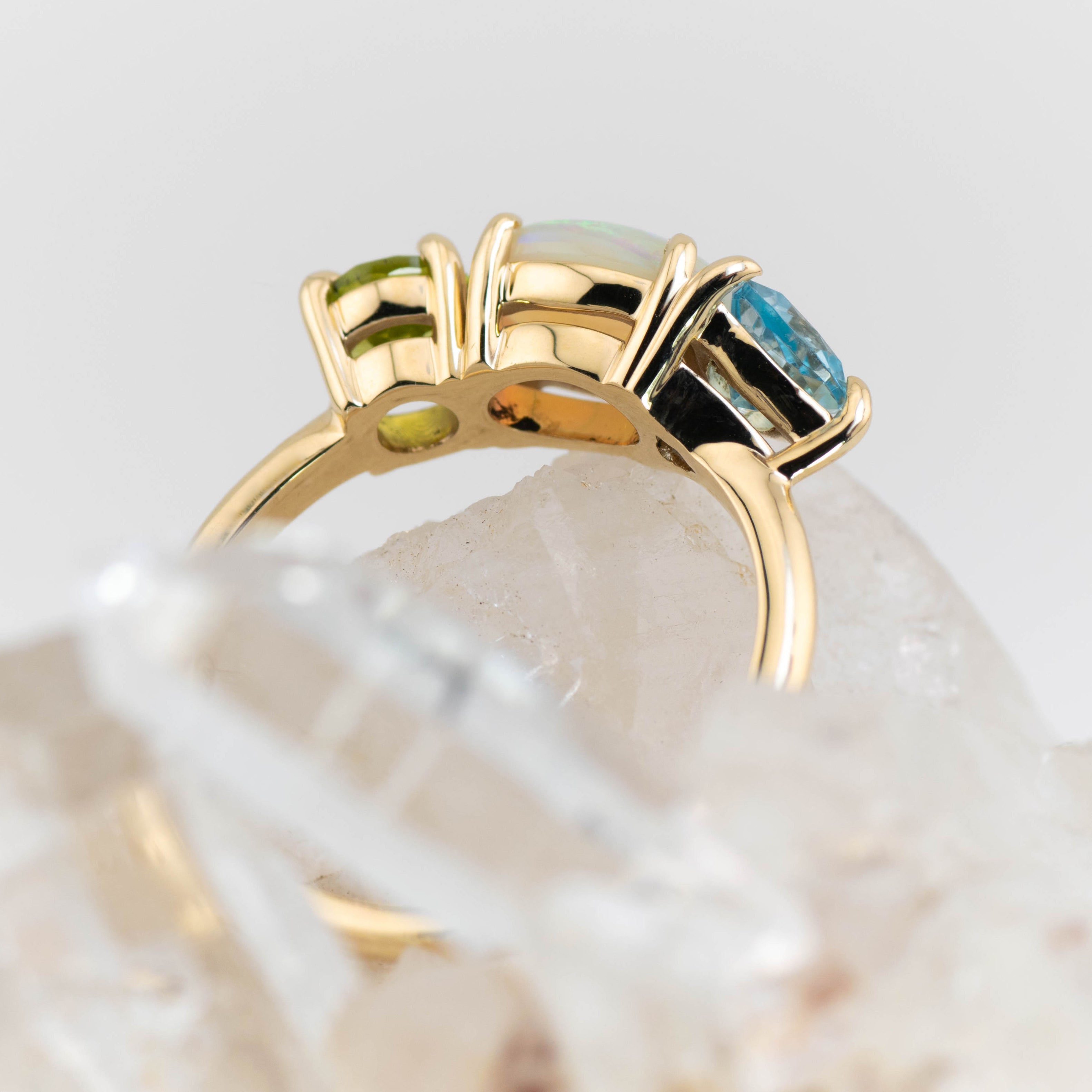 Adelaide – Opal & Gemstone Cluster Ring (in stock size O)